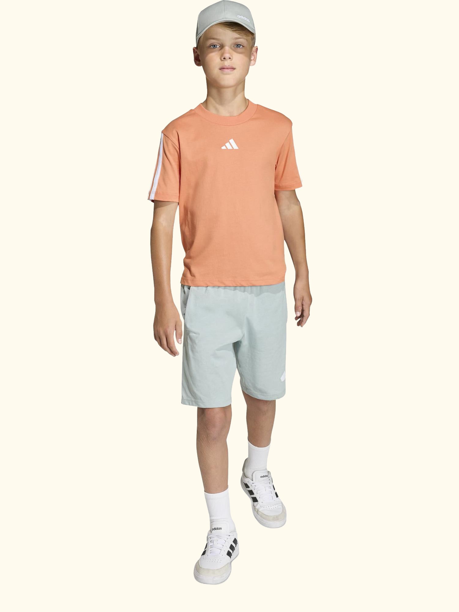 Kids' Cotton Short Sleeved T-Shirt, Dusty Orange/White