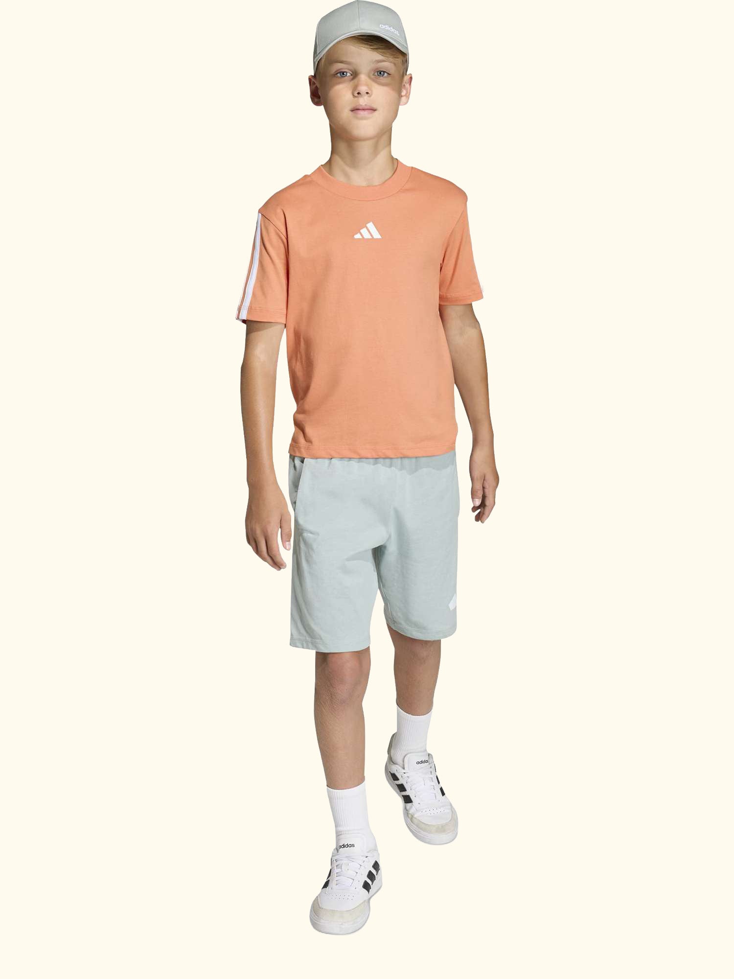 Kids' Cotton Short Sleeved T-Shirt, Dusty Orange/White