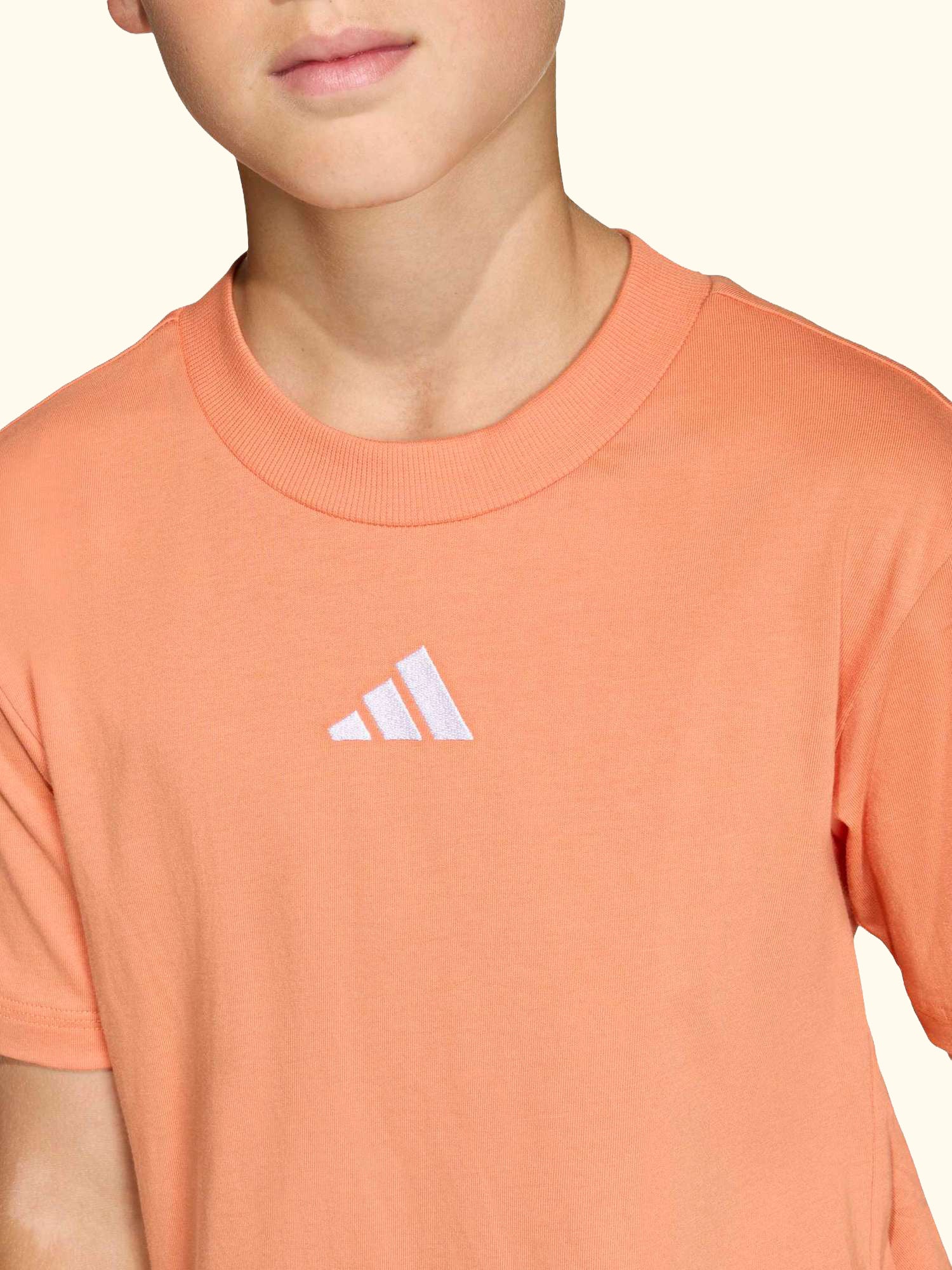 Kids' Cotton Short Sleeved T-Shirt, Dusty Orange/White