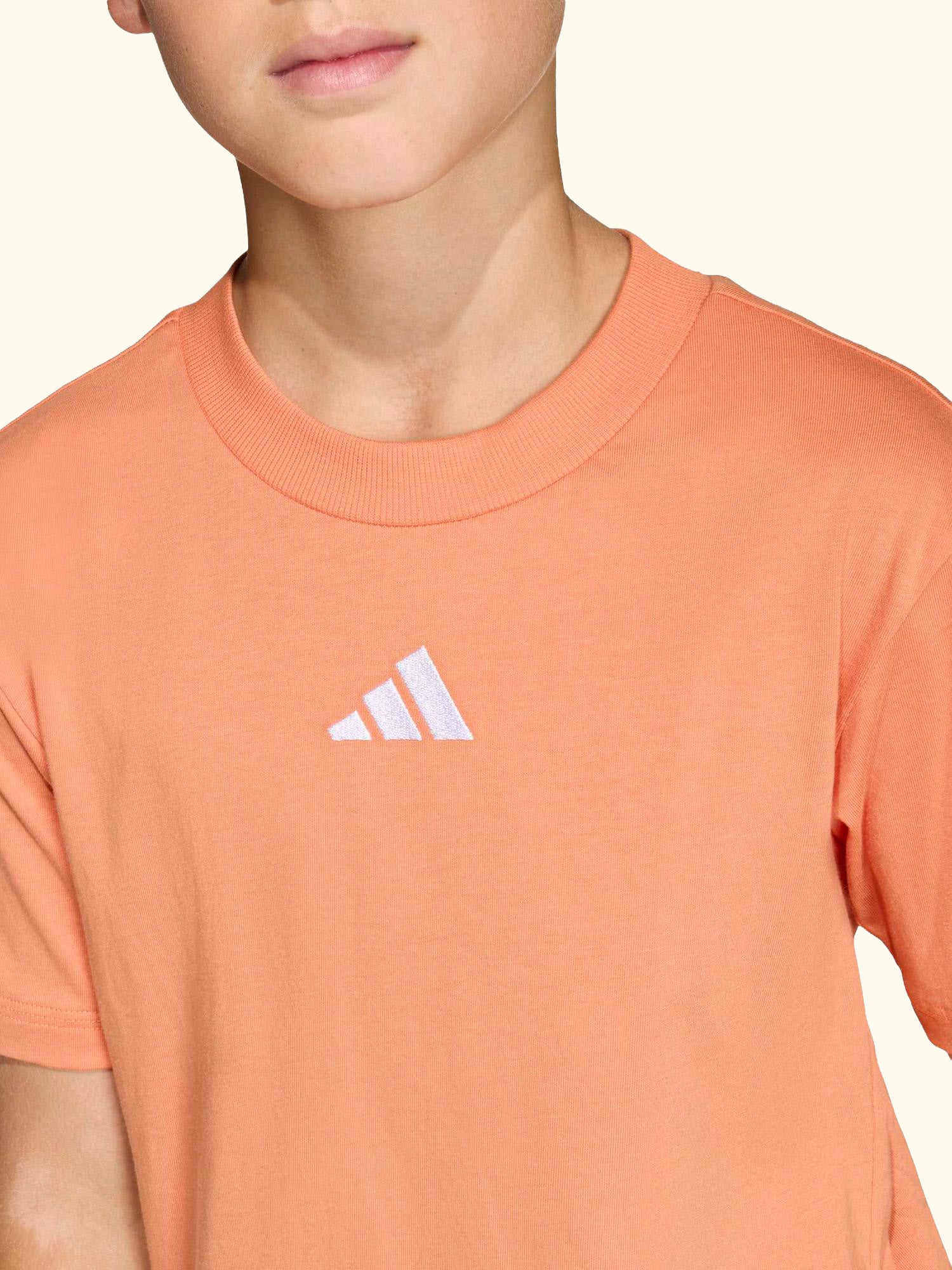 Kids' Cotton Short Sleeved T-Shirt, Dusty Orange/White