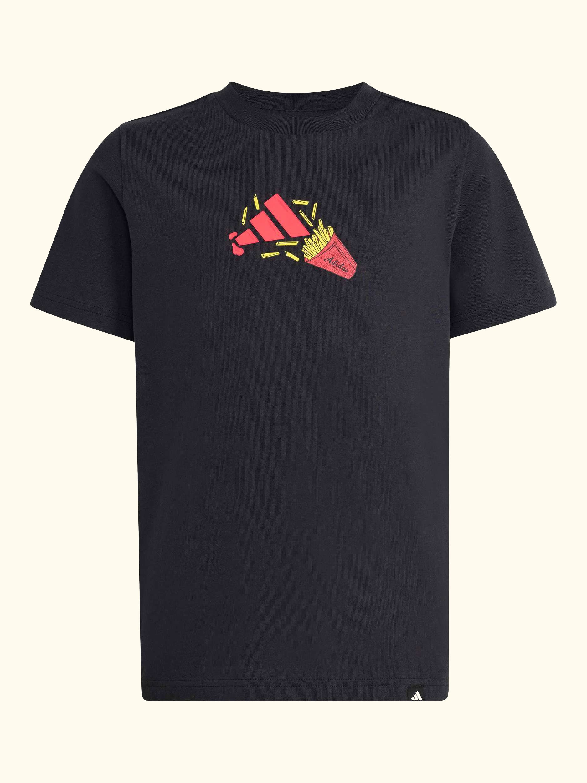 Kids' Cotton Food Print Short Sleeved T-Shirt, Black