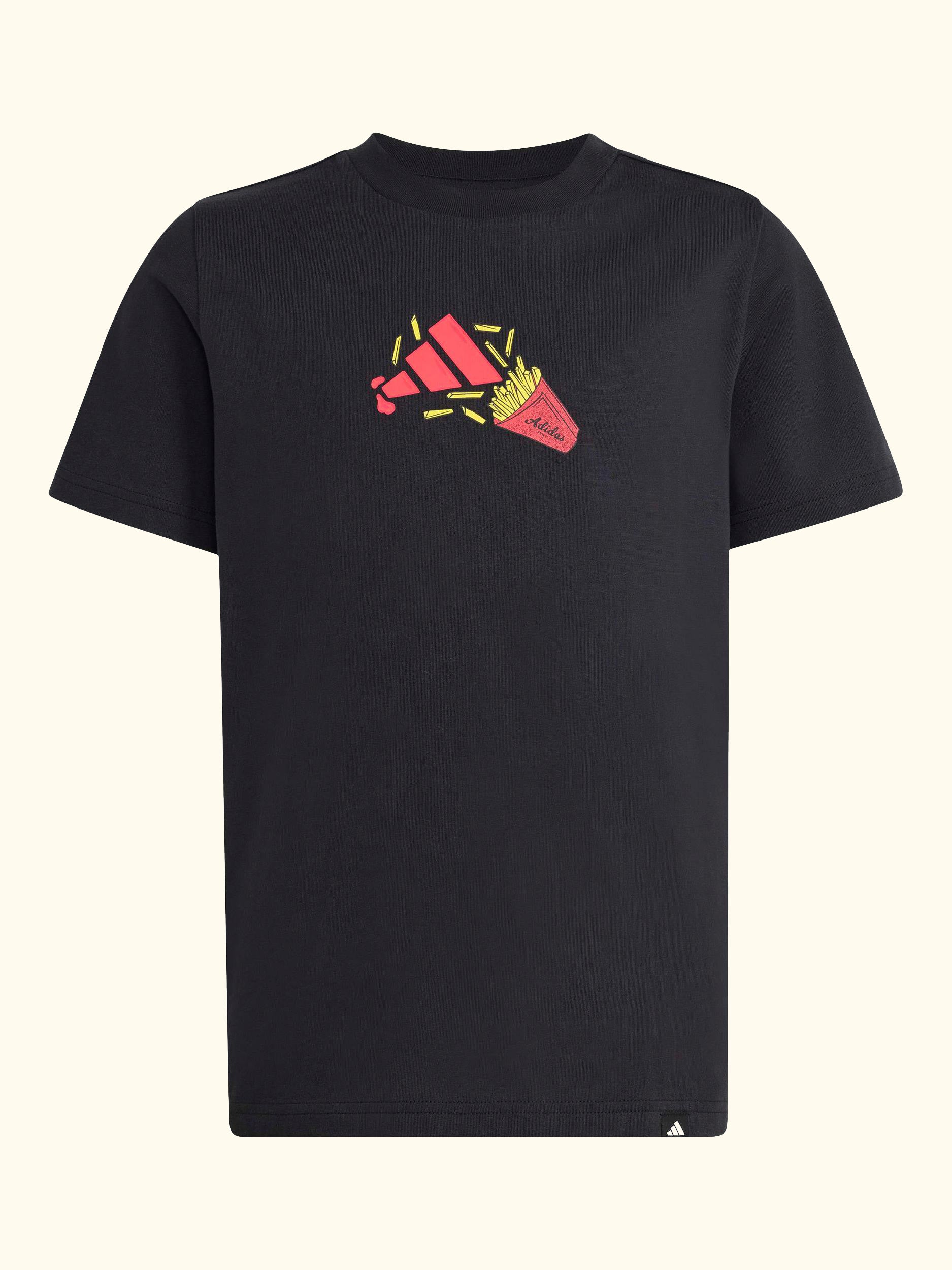 Kids' Cotton Food Print Short Sleeved T-Shirt, Black