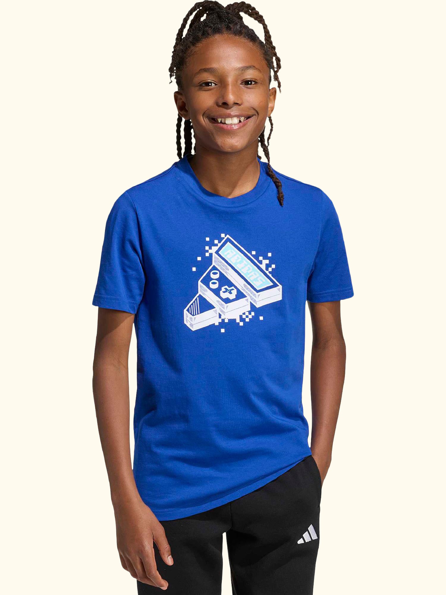 Kids' Cotton Short Sleeved Gaming Graphic T-Shirt, Team Royal Blue