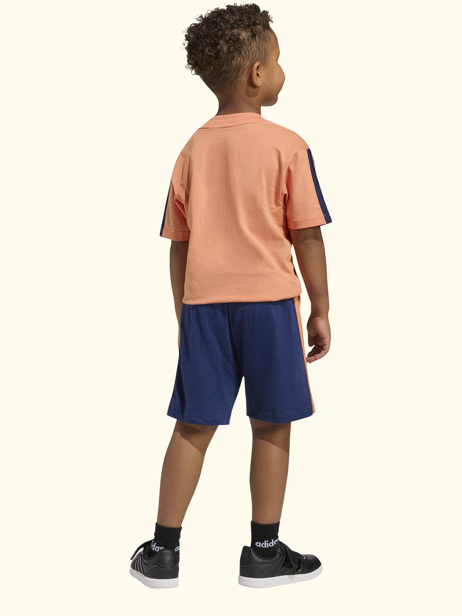 Kids' T-Shirt and Shorts Set, Dusky Orange/Dark Blue