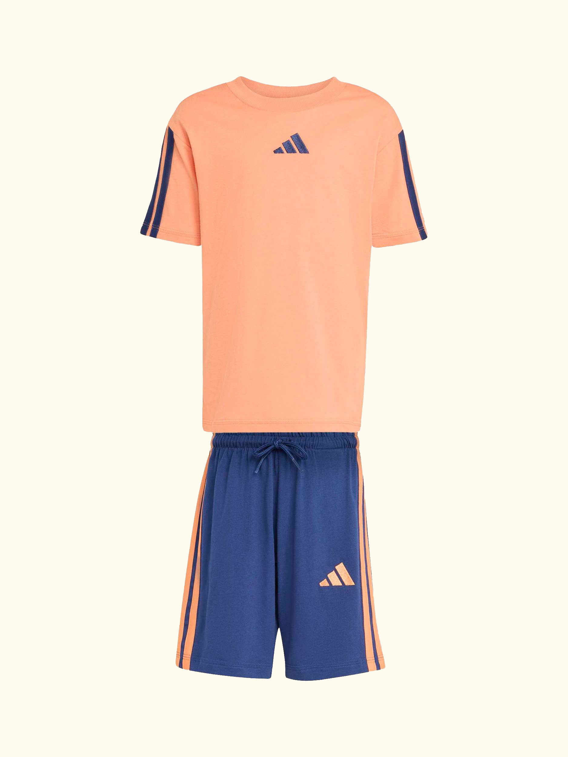 Kids' T-Shirt and Shorts Set, Dusky Orange/Dark Blue