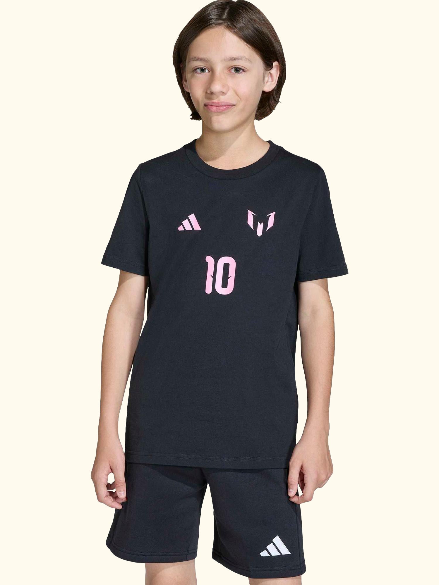 Kids' Messi Name & Number Graphic T-Shirt, Black