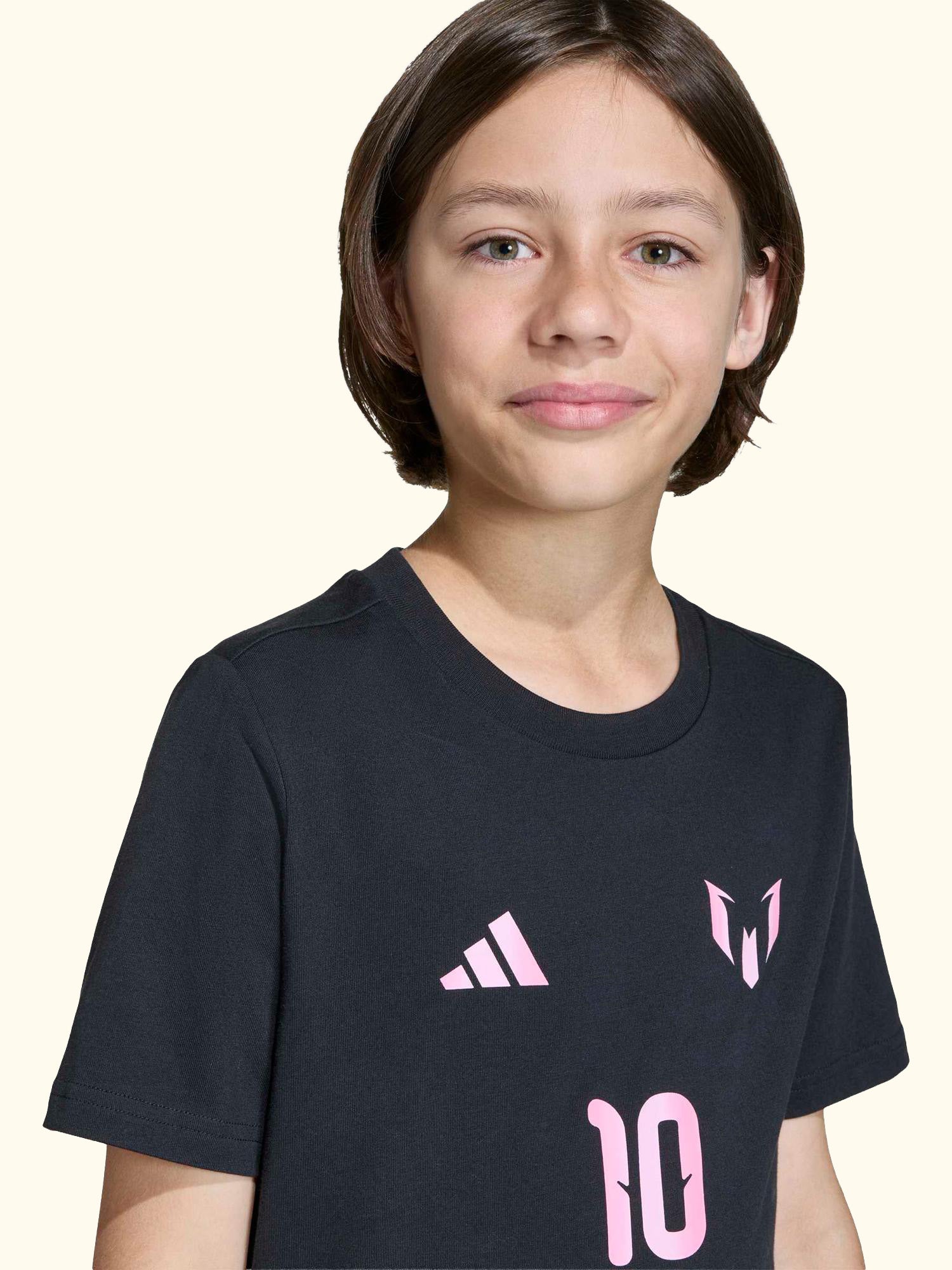 Kids' Messi Name & Number Graphic T-Shirt, Black