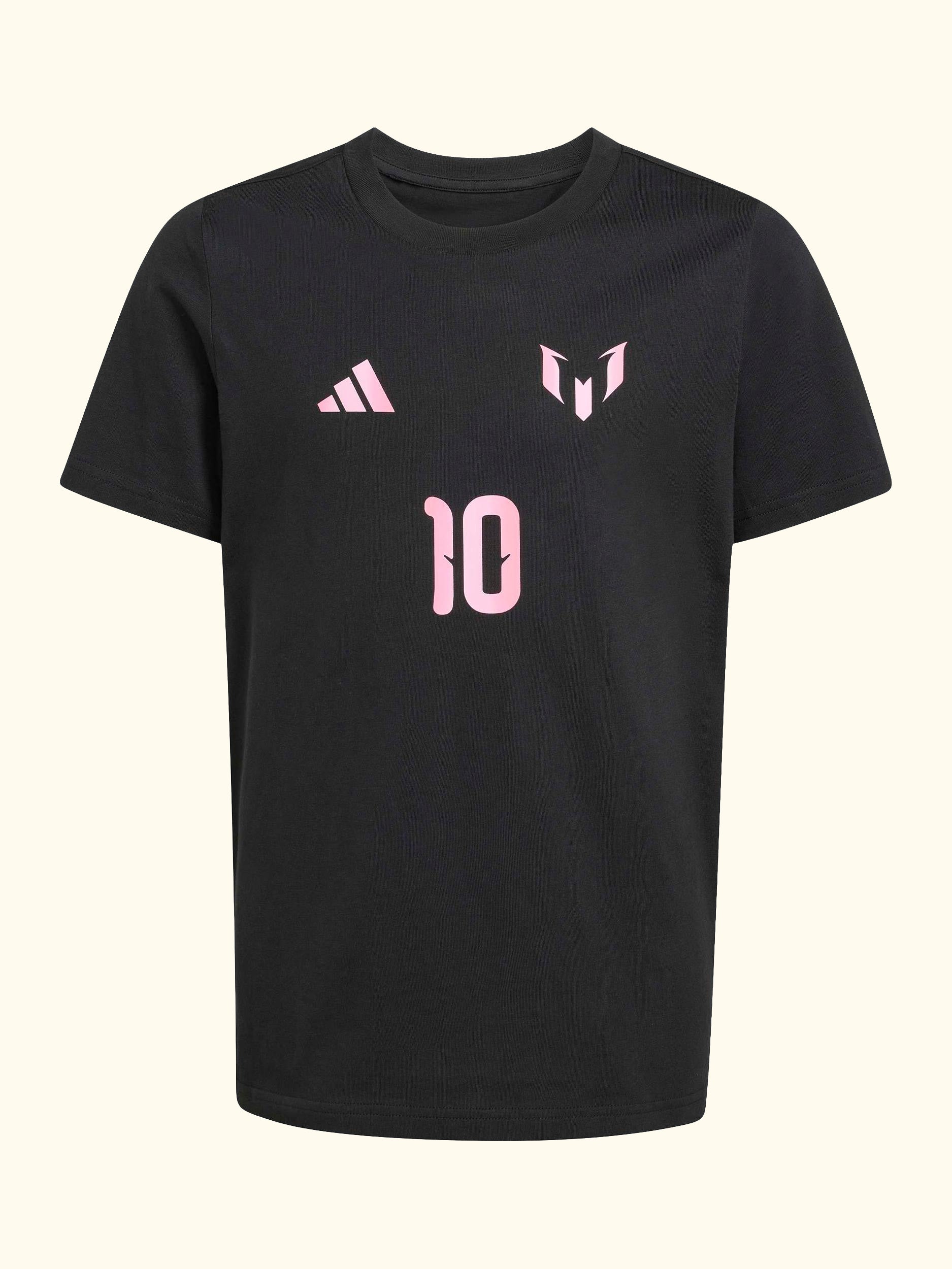 Kids' Messi Name & Number Graphic T-Shirt, Black