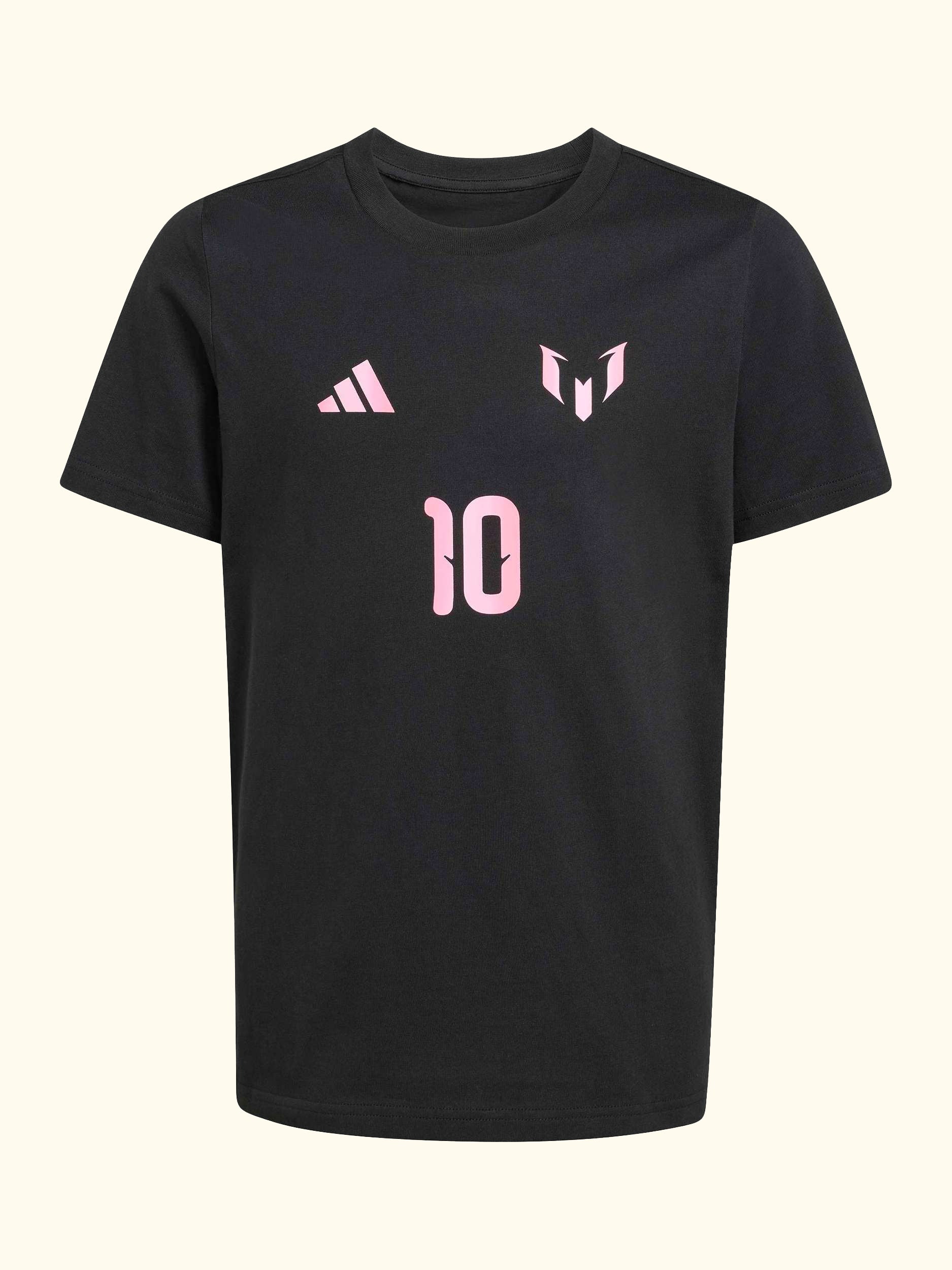Kids' Messi Name & Number Graphic T-Shirt, Black