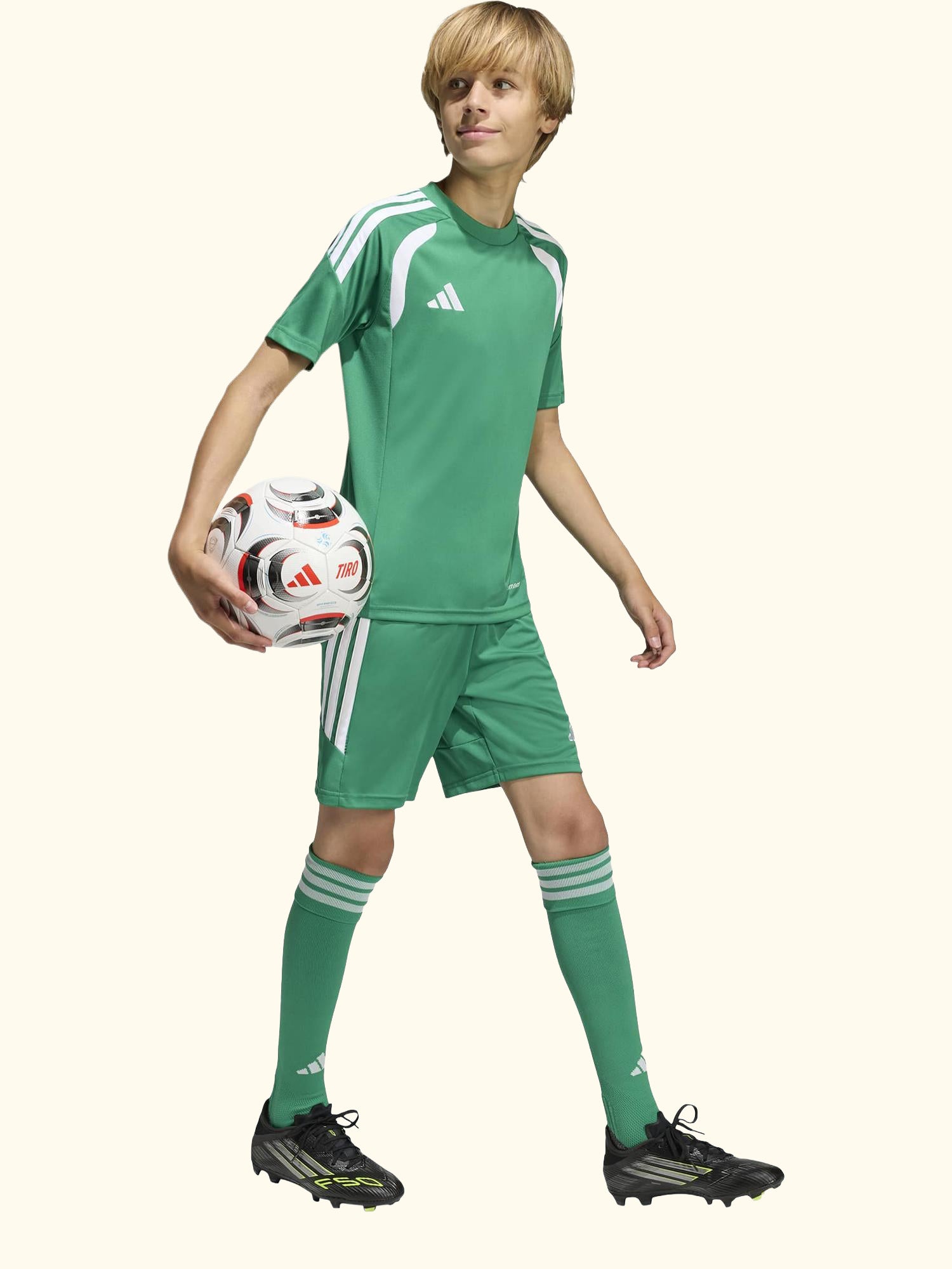 Kids' Tiro26 League Football Shorts, Team Green/White