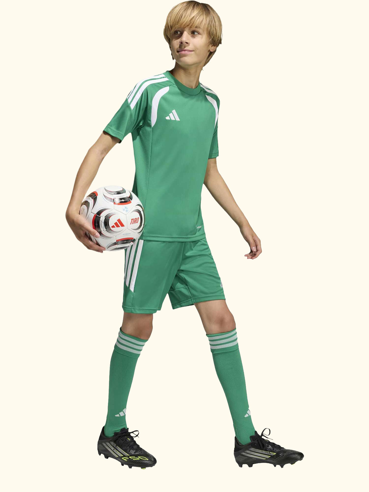 Kids' Tiro26 League Football Shorts, Team Green/White