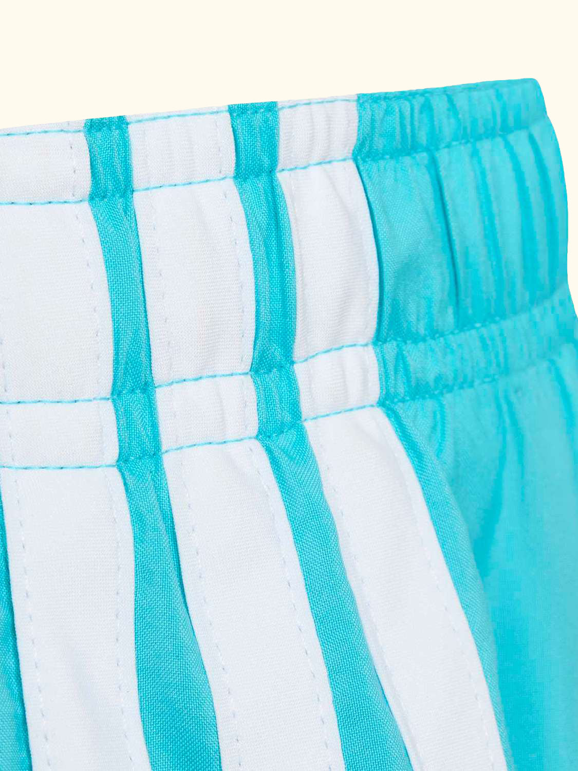 Kids' 3-Stripe Swim Shorts, Lucid Cyan/White
