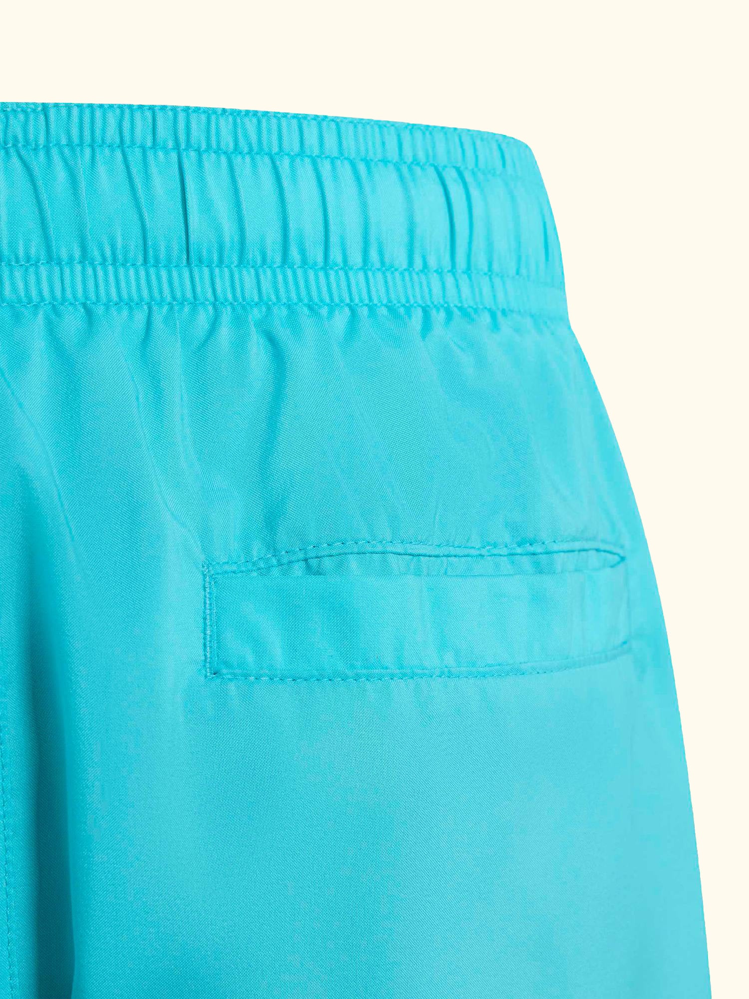 Kids' 3-Stripe Swim Shorts, Lucid Cyan/White