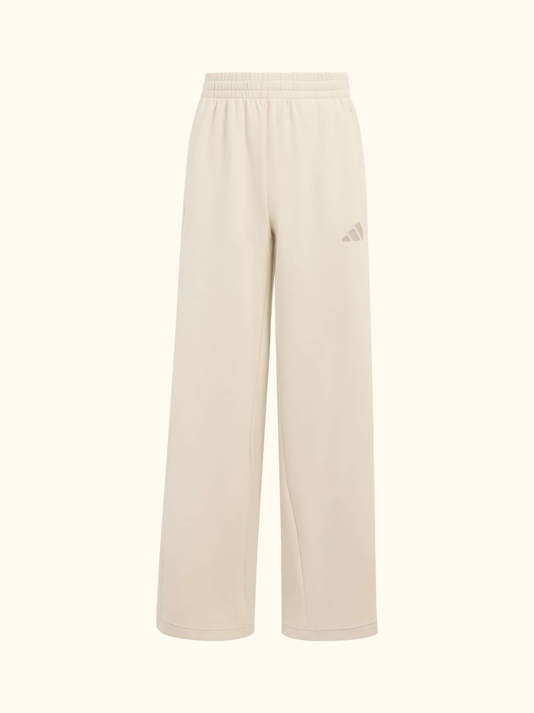 Kids' Future Icons 3-Stripes Wide Leg Trousers, Crystal Linen/ Trace Khaki