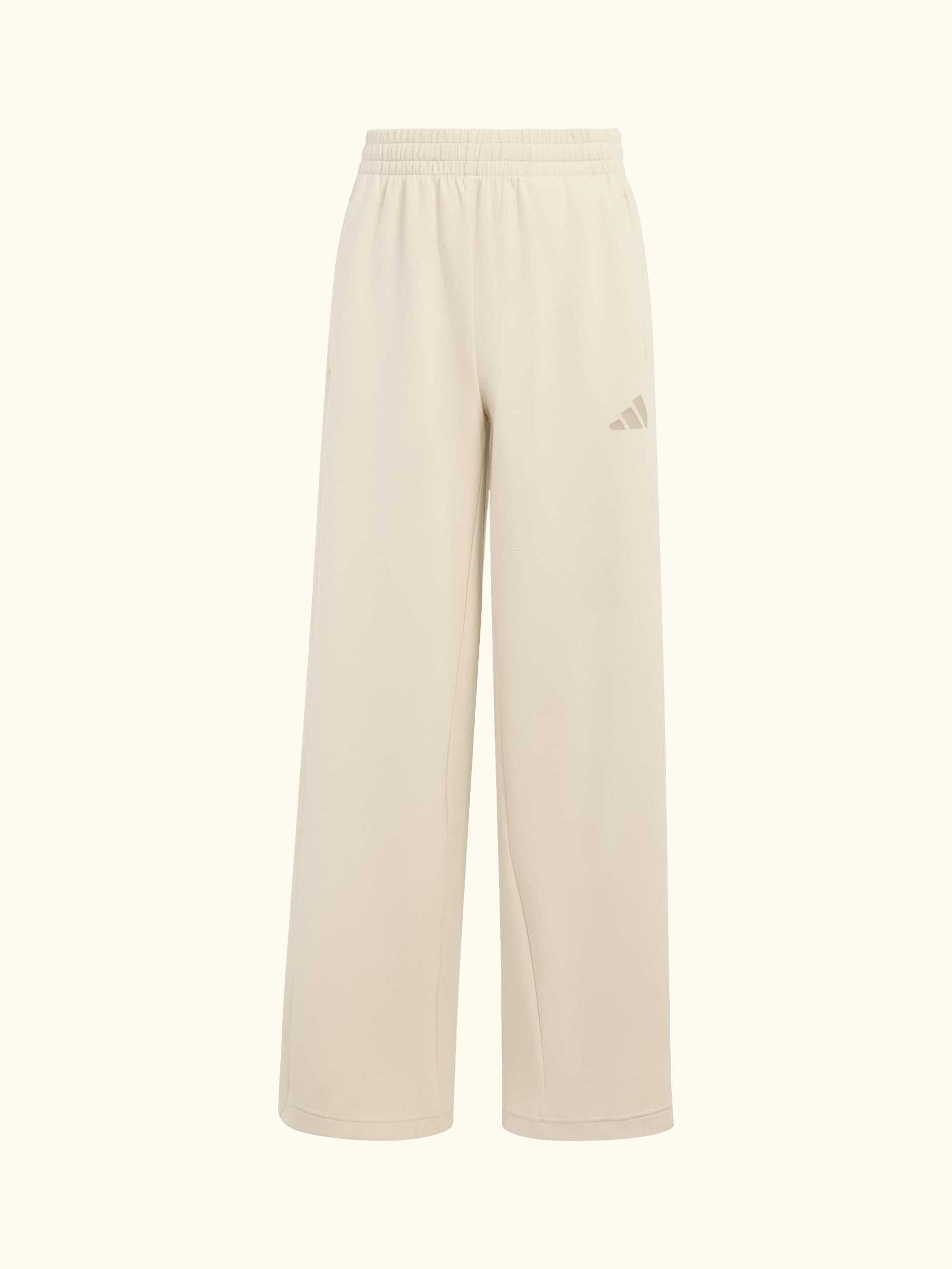 Kids' Future Icons 3-Stripes Wide Leg Trousers, Crystal Linen/ Trace Khaki