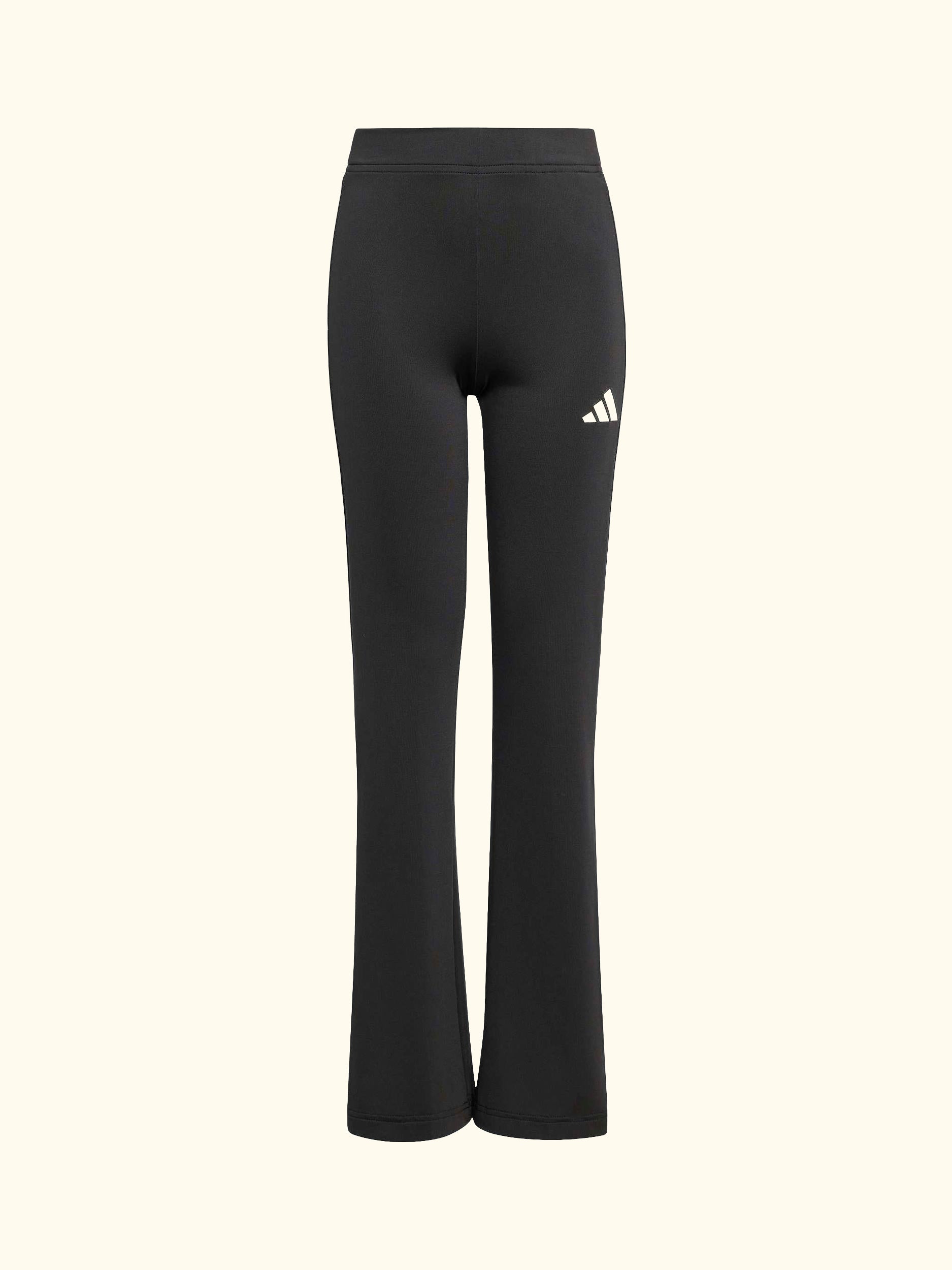 Kids' Train Essentials 3-Stripes Flared Leggings, Black/White