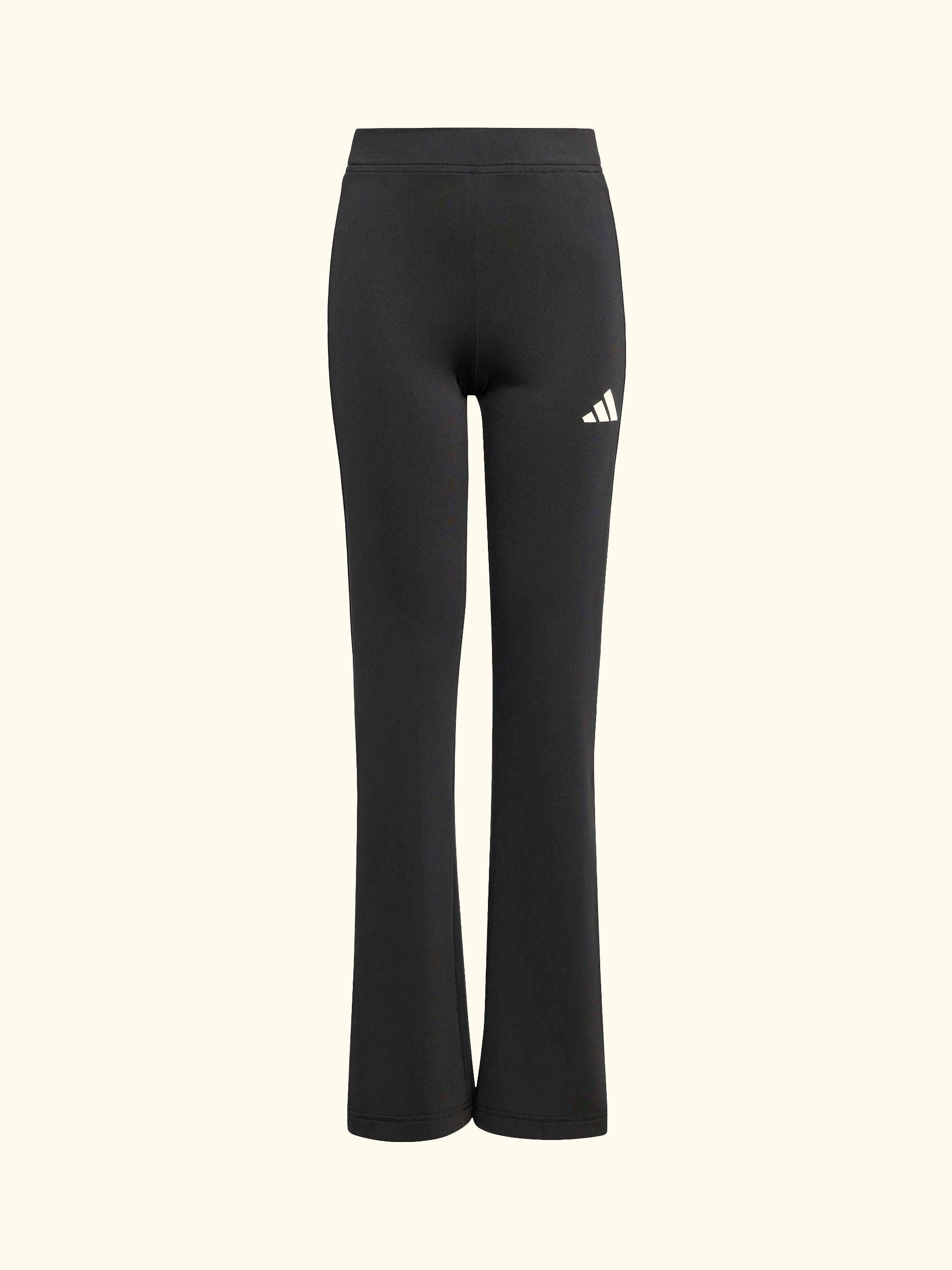 Kids' Train Essentials 3-Stripes Flared Leggings, Black/White