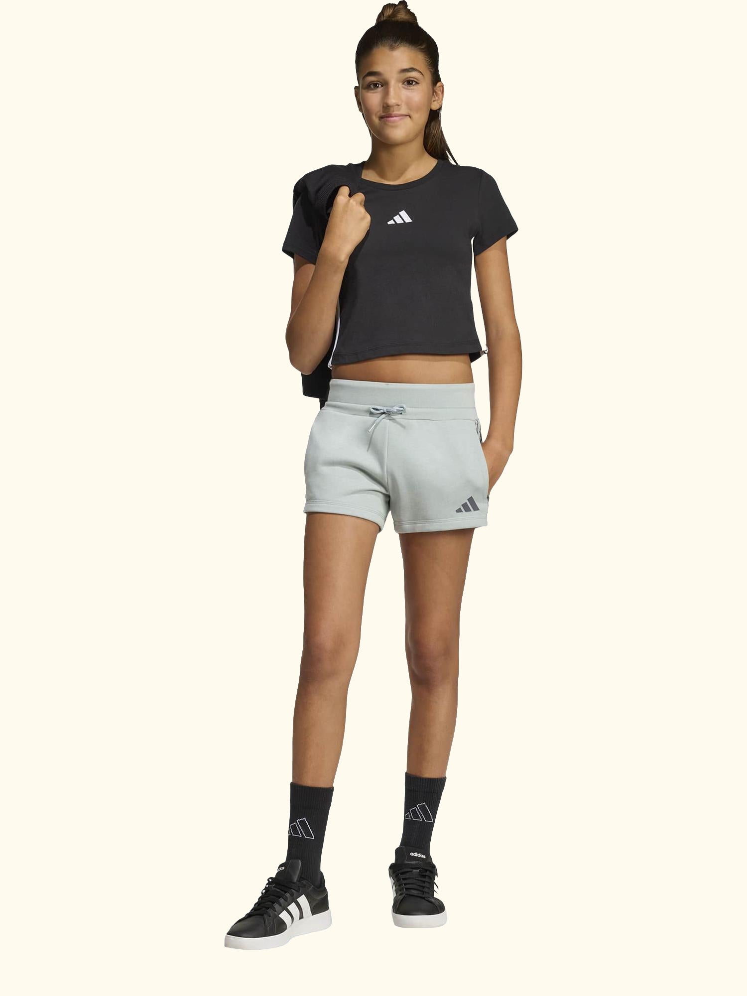 Kids' Cotton Blend Seasonals Animal Drawstring Shorts, Wonder Sage/Aurora Onix
