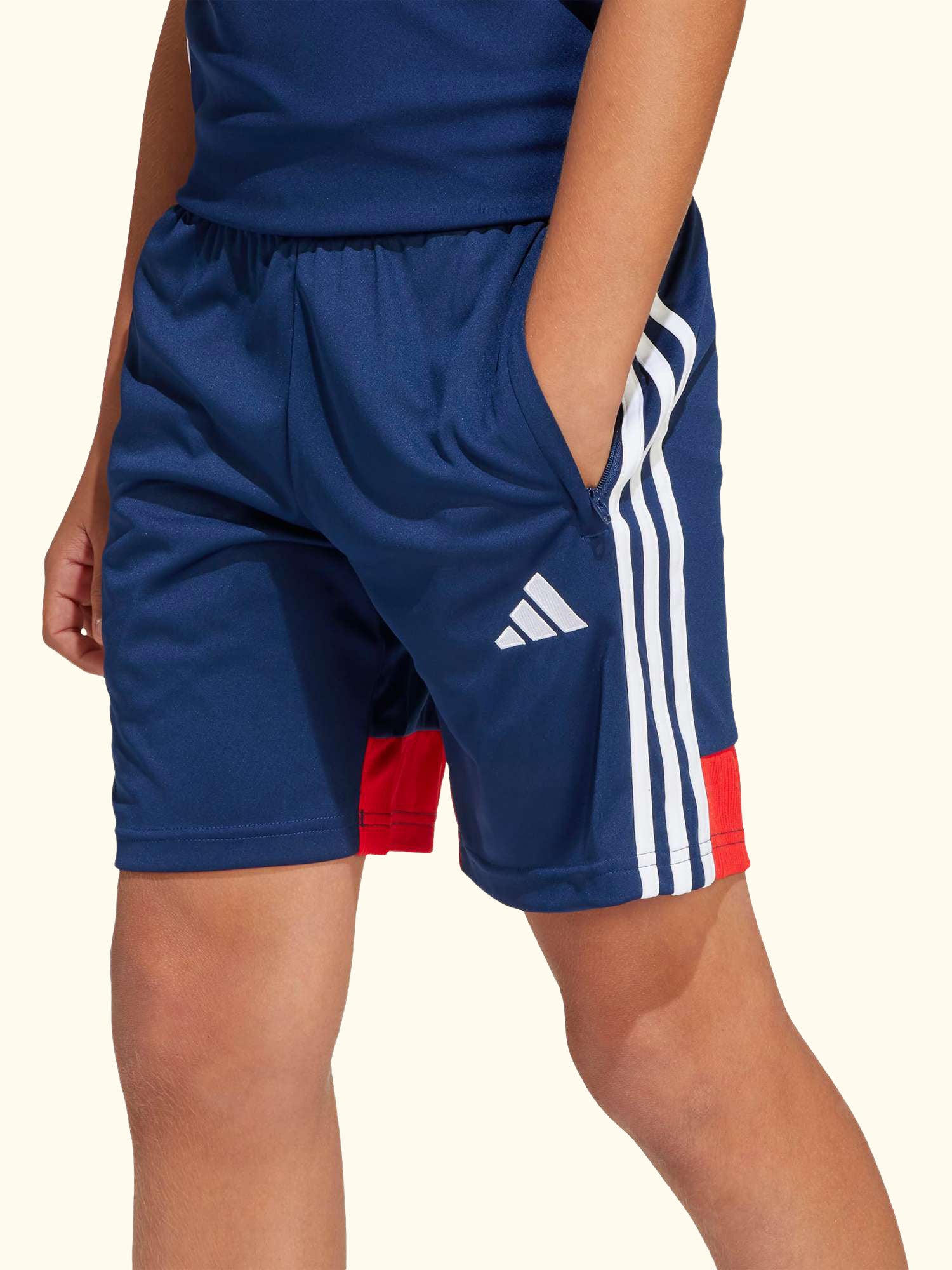 Kids' Tiro 25 Essentials Shorts, Team Navy Blue/Red