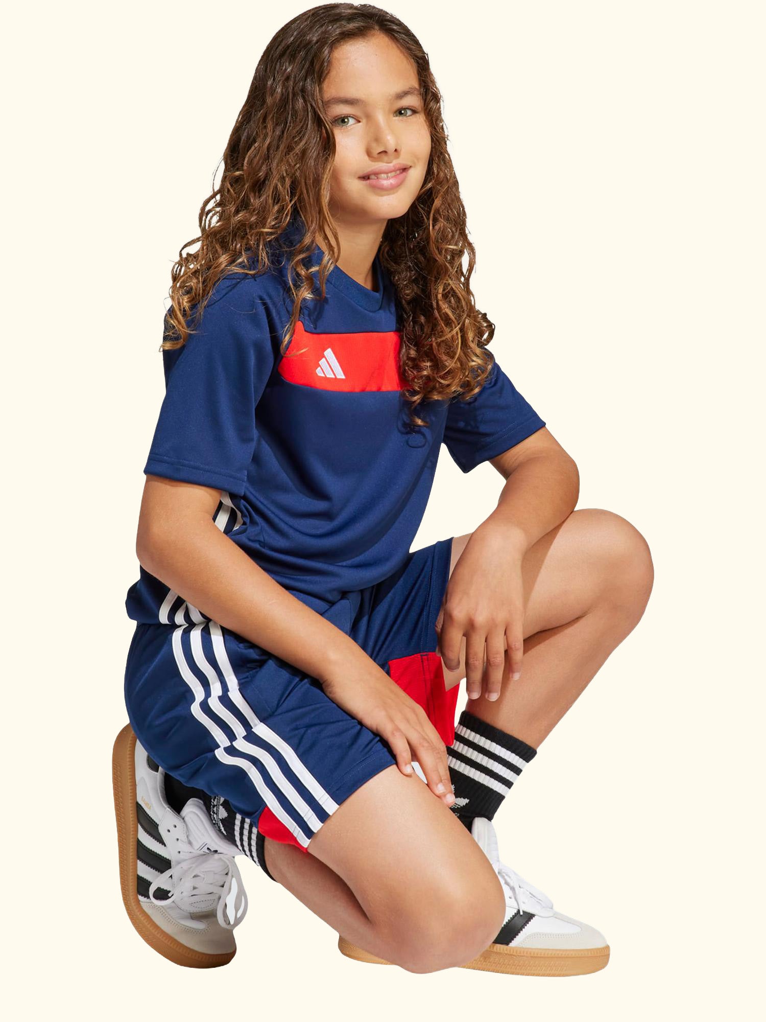Kids' Tiro 25 Essentials Shorts, Team Navy Blue/Red