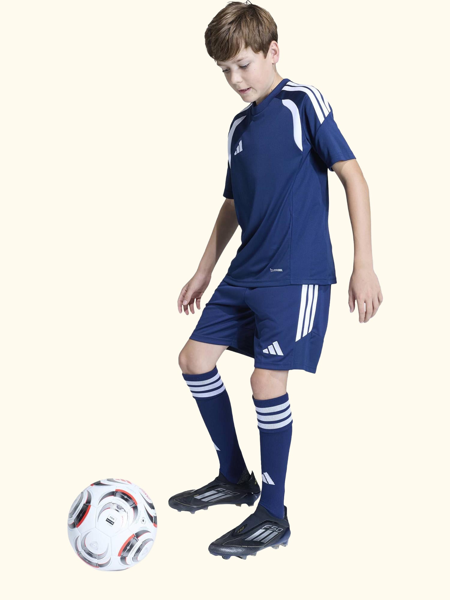 Kids' Tiro26 League T-Shirt, Team Navy Blue/White