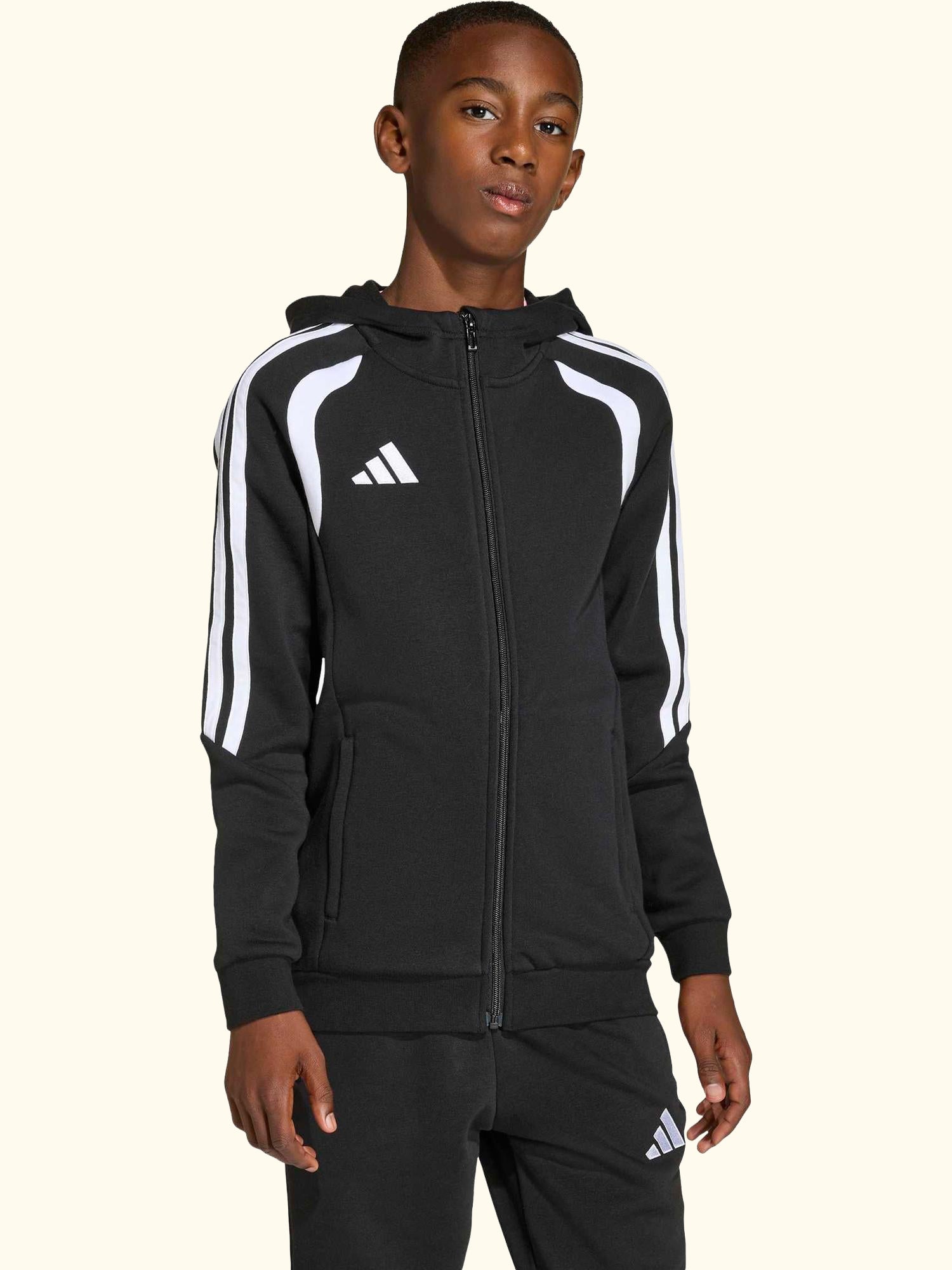 Kids' Tiro26 League Full Zip Hoodie, Black/White