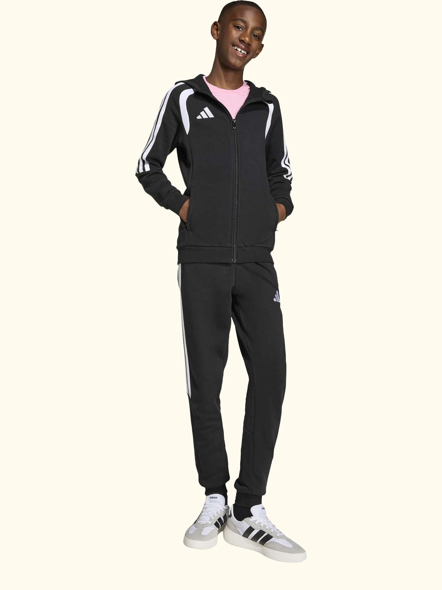 Kids' Tiro26 League Full Zip Hoodie, Black/White