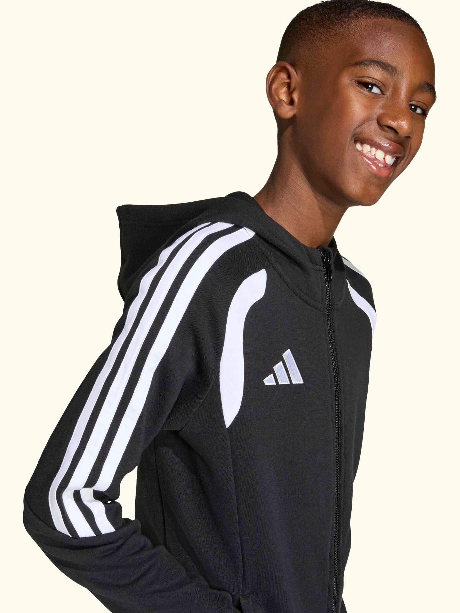 Kids' Tiro26 League Full Zip Hoodie, Black/White