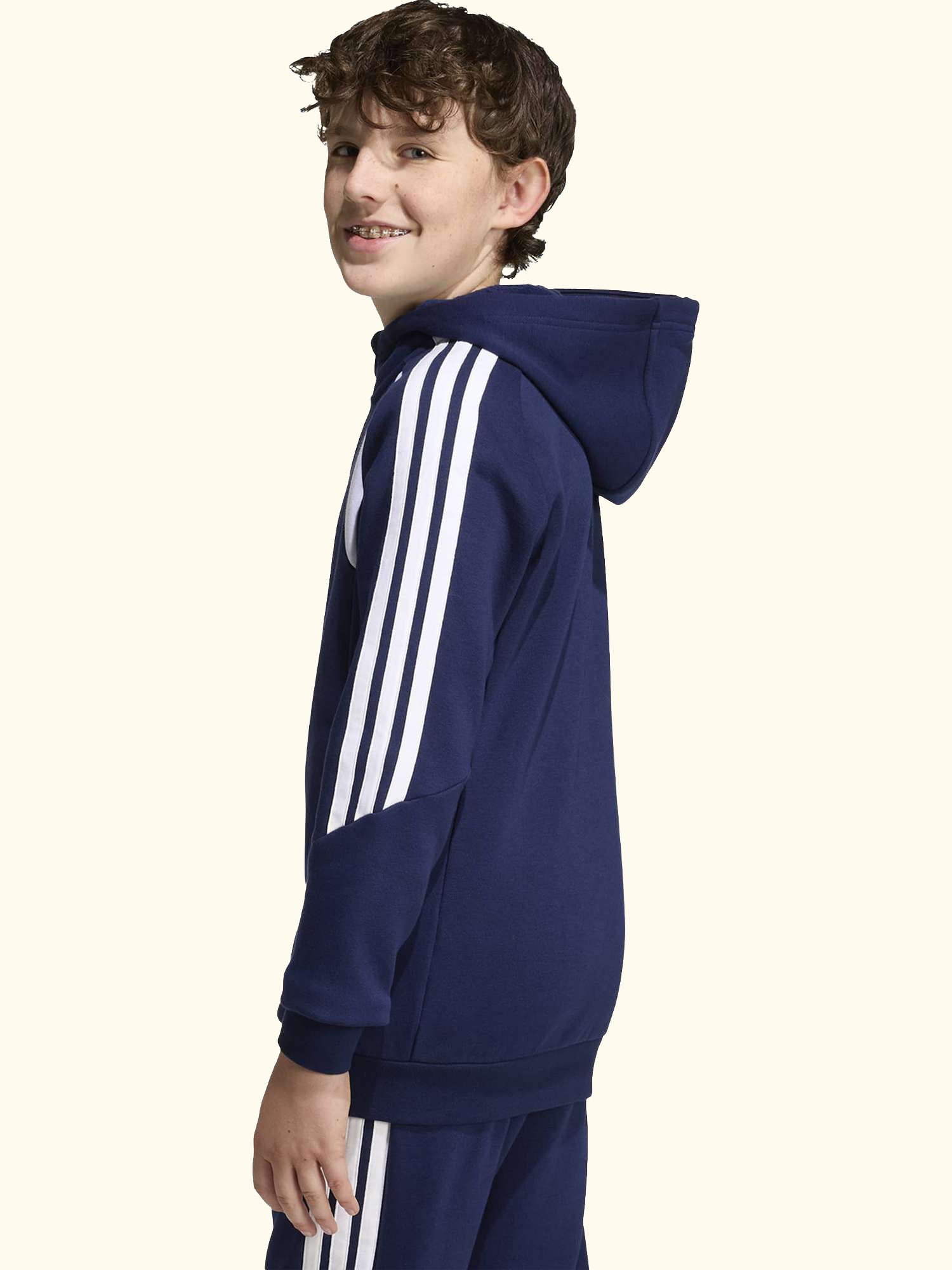 Kids' Tiro26 League Full Zip Hoodie, Team Navy Blue/White