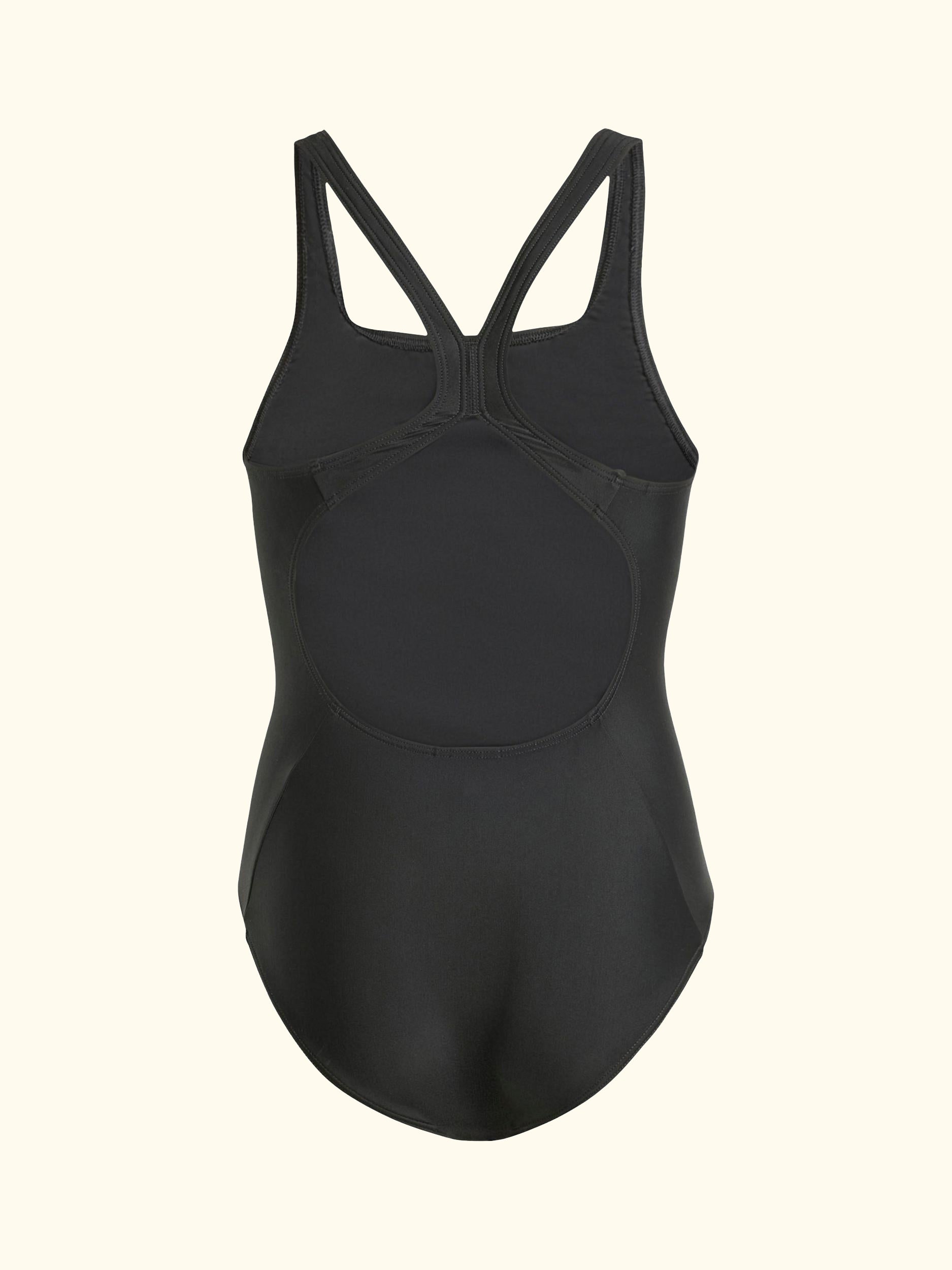 Kids' 3-Stripe Swimsuit, Black/White