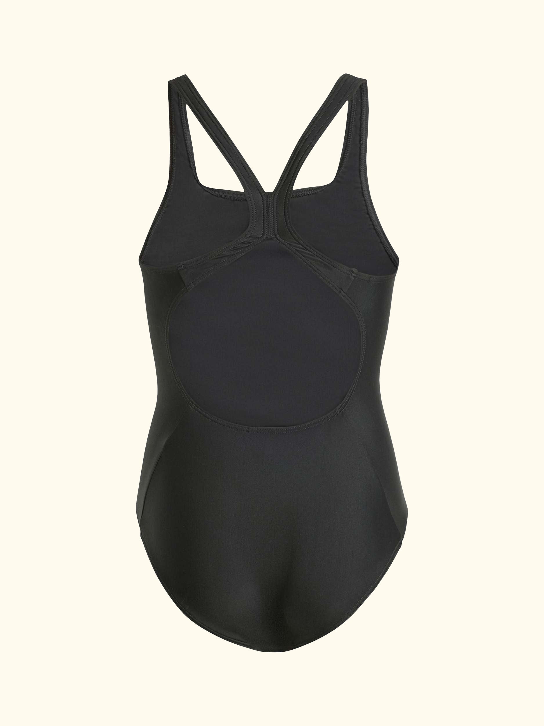 Kids' 3-Stripe Swimsuit, Black/White