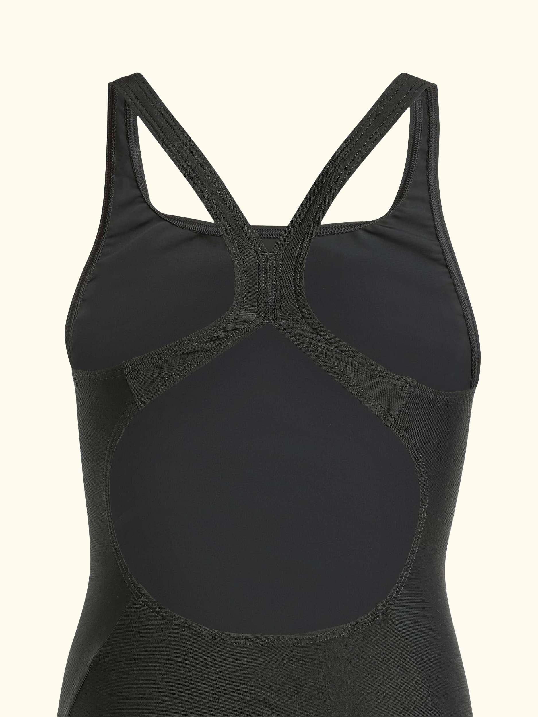 Kids' 3-Stripe Swimsuit, Black/White