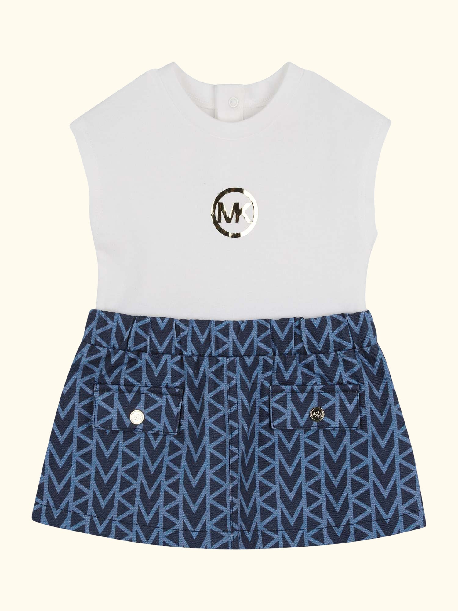 Baby Sleeveless Dress, Denim Blue