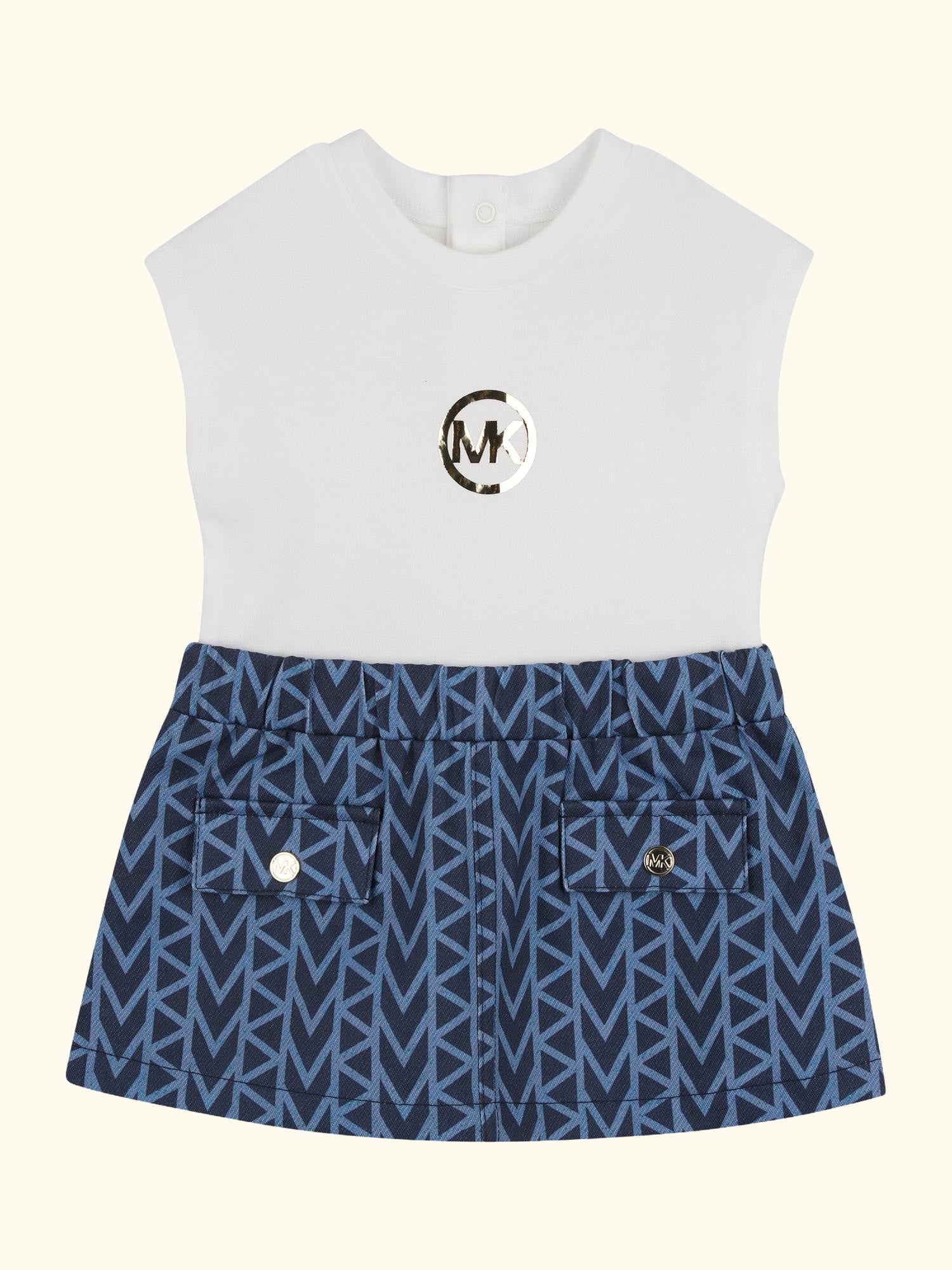 Baby Sleeveless Dress, Denim Blue