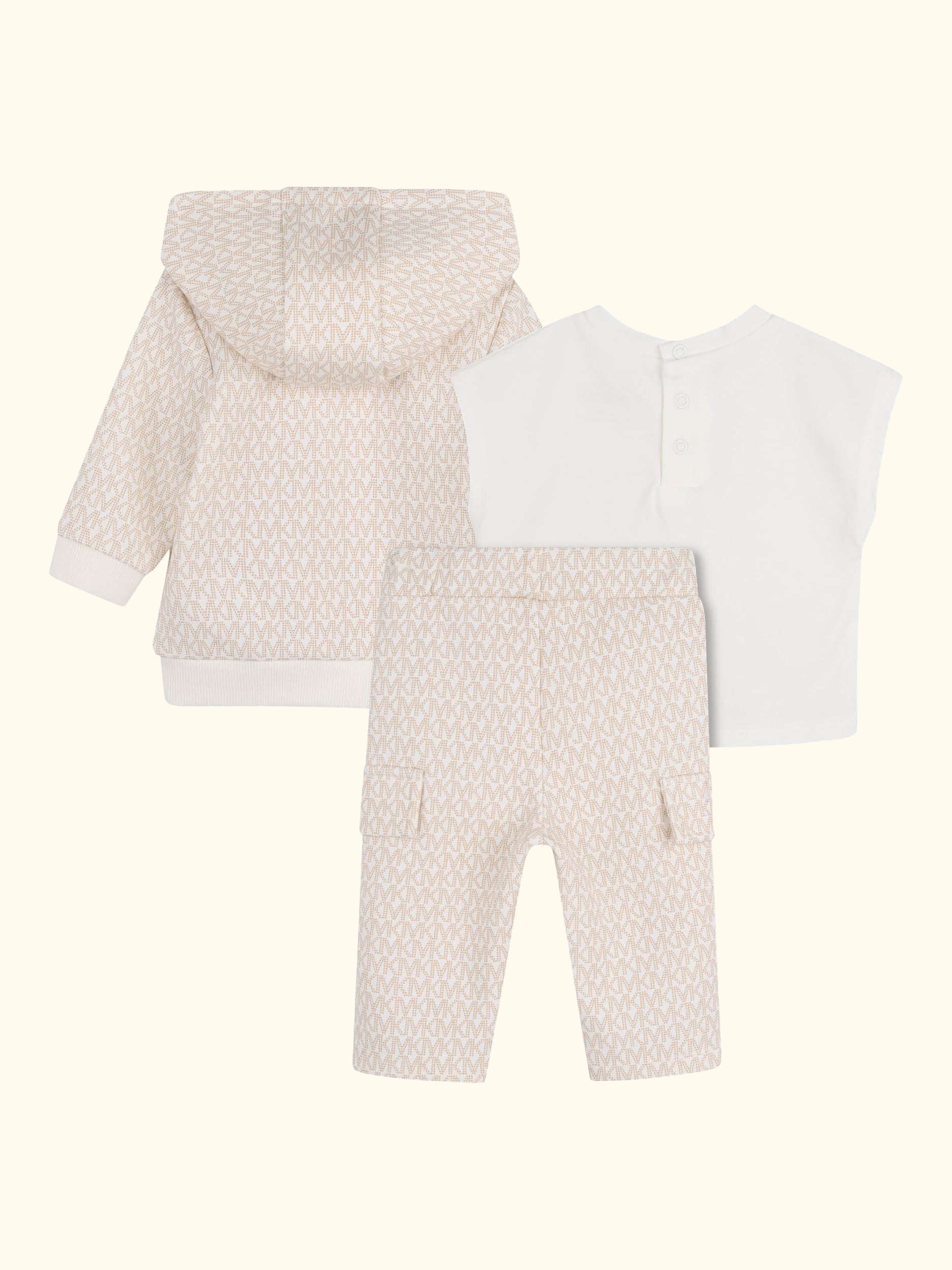 Baby Logo T-Shirt & Tracksuit Set, Cream