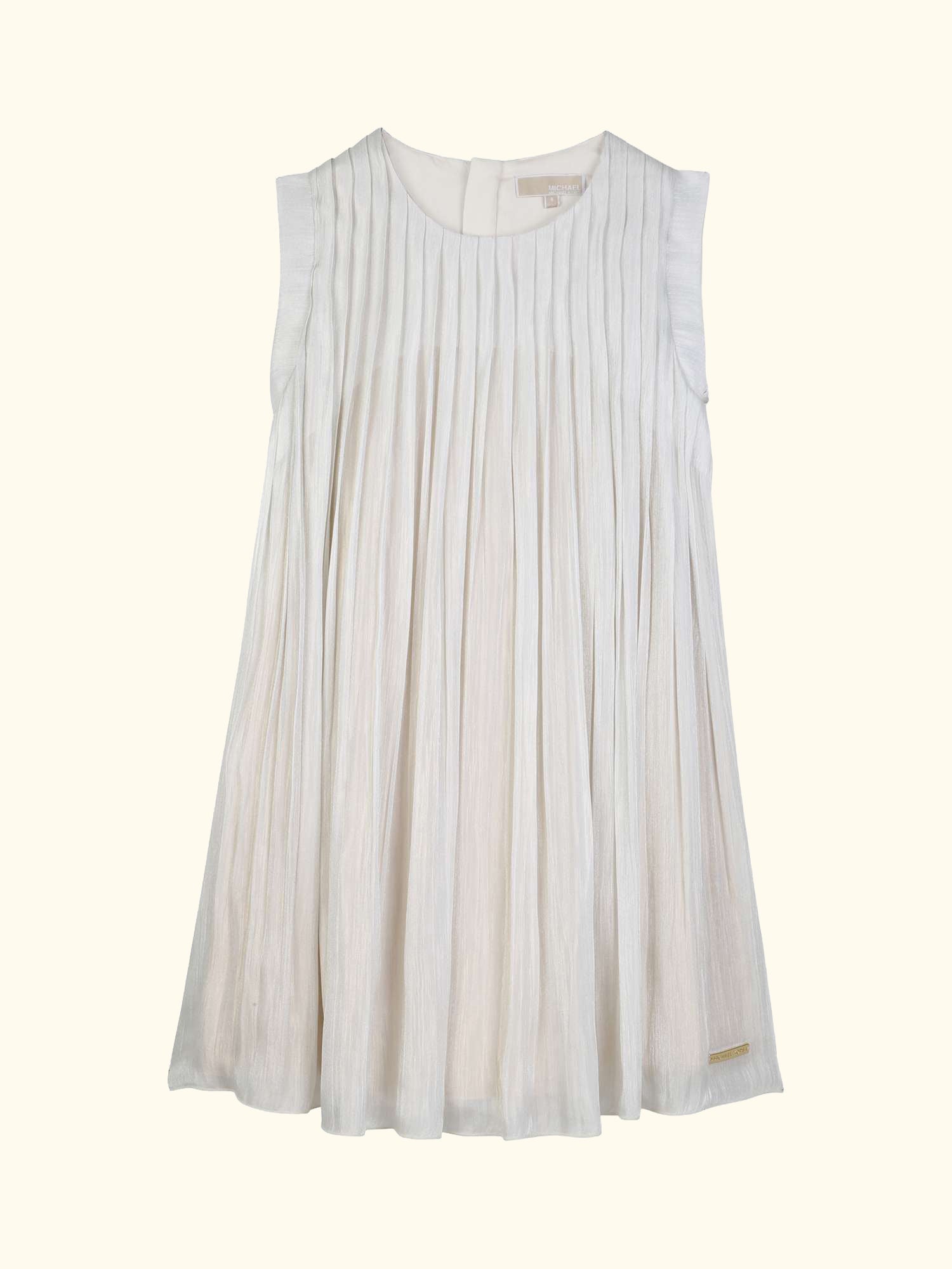 Kids' Sleeveless Pleated Voile Dress, Light Gold