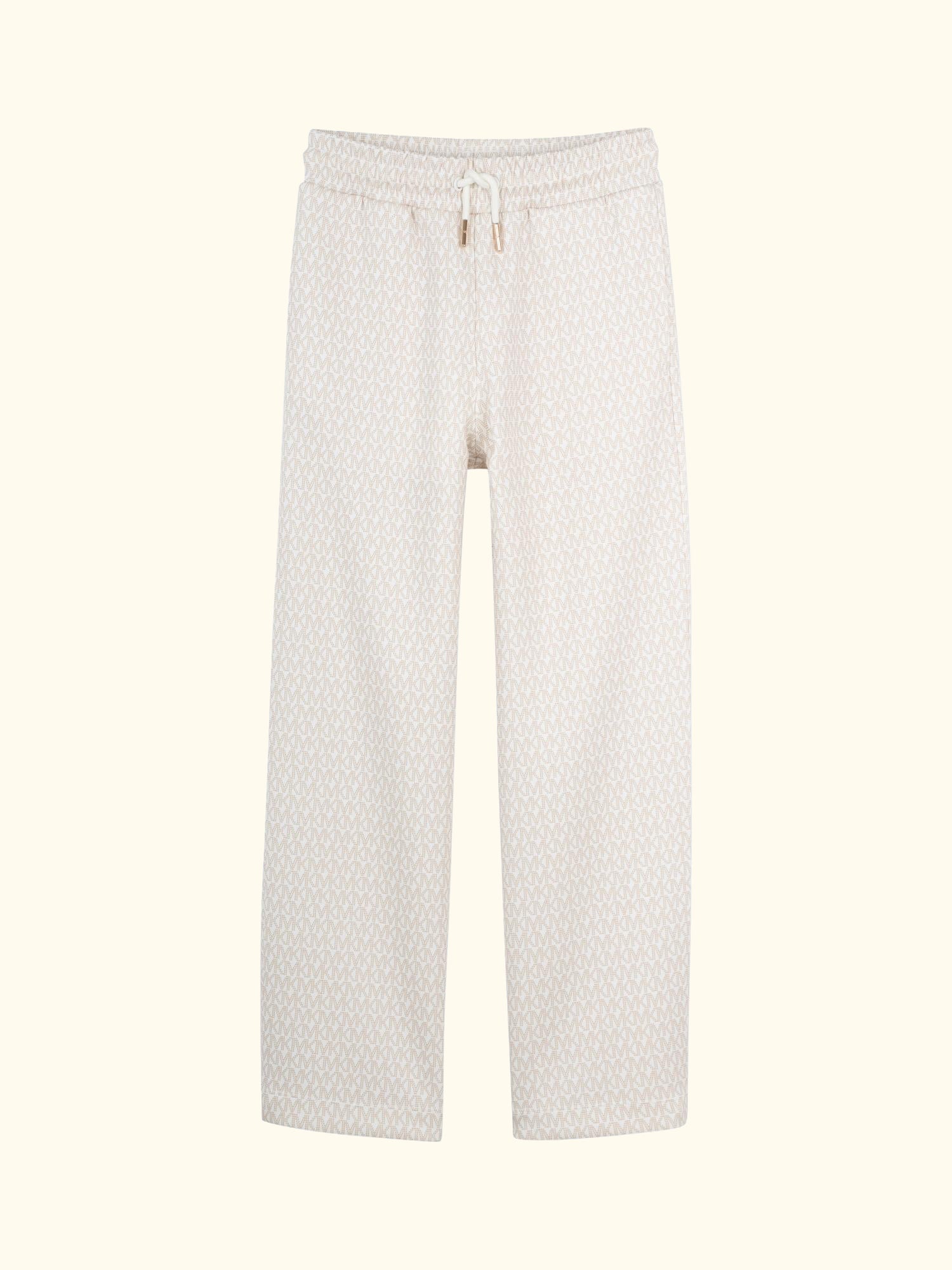 Kids' Logo Print Drawstring Joggers, Cream