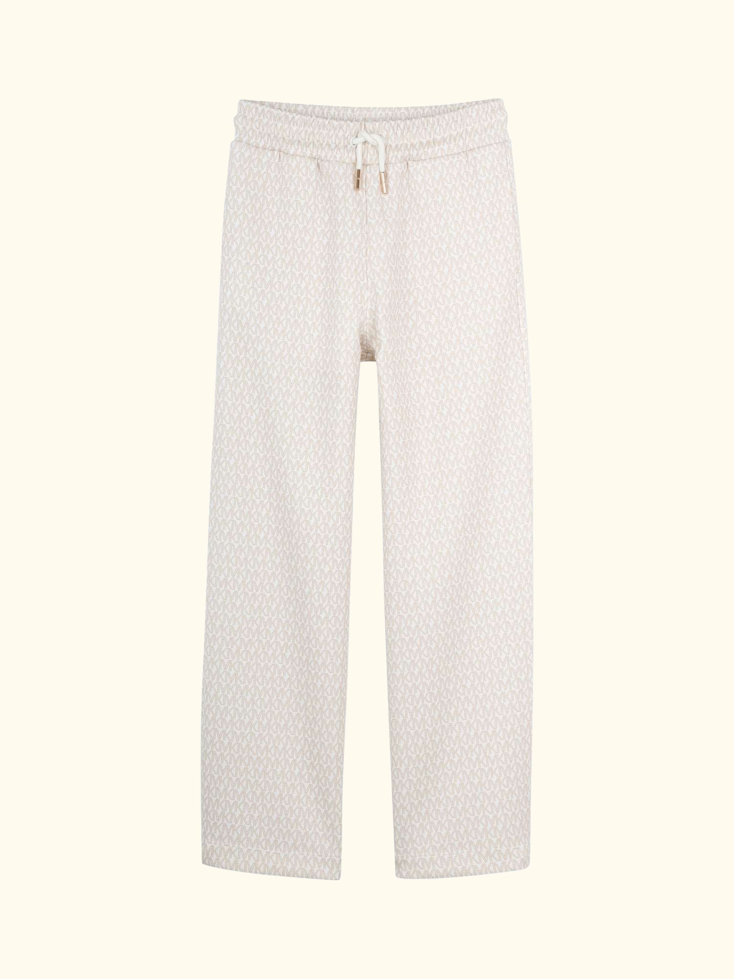 Kids' Logo Print Drawstring Joggers, Cream