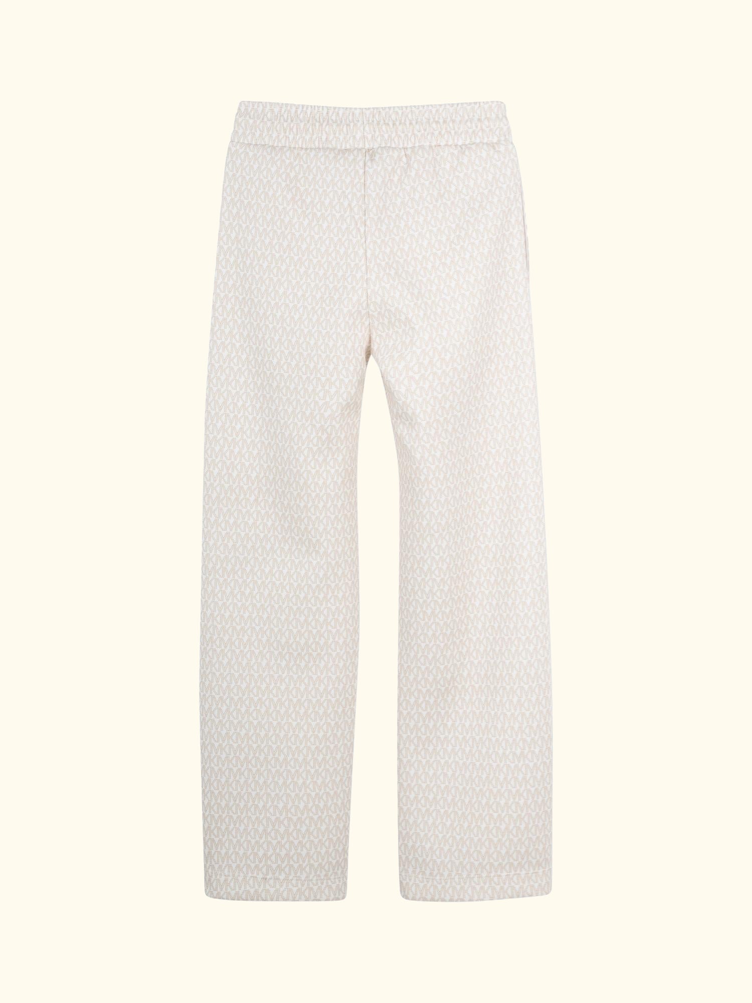 Kids' Logo Print Drawstring Joggers, Cream
