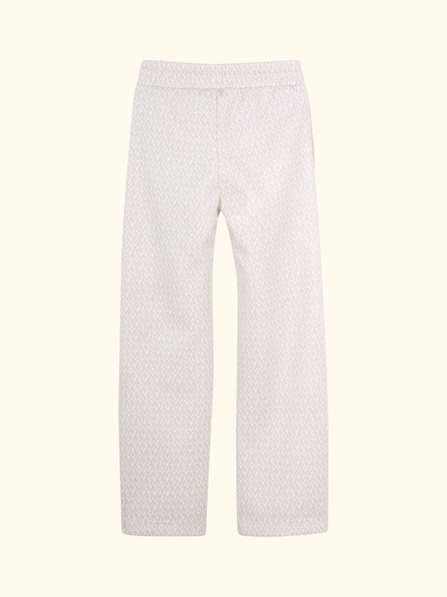 Kids' Logo Print Drawstring Joggers, Cream