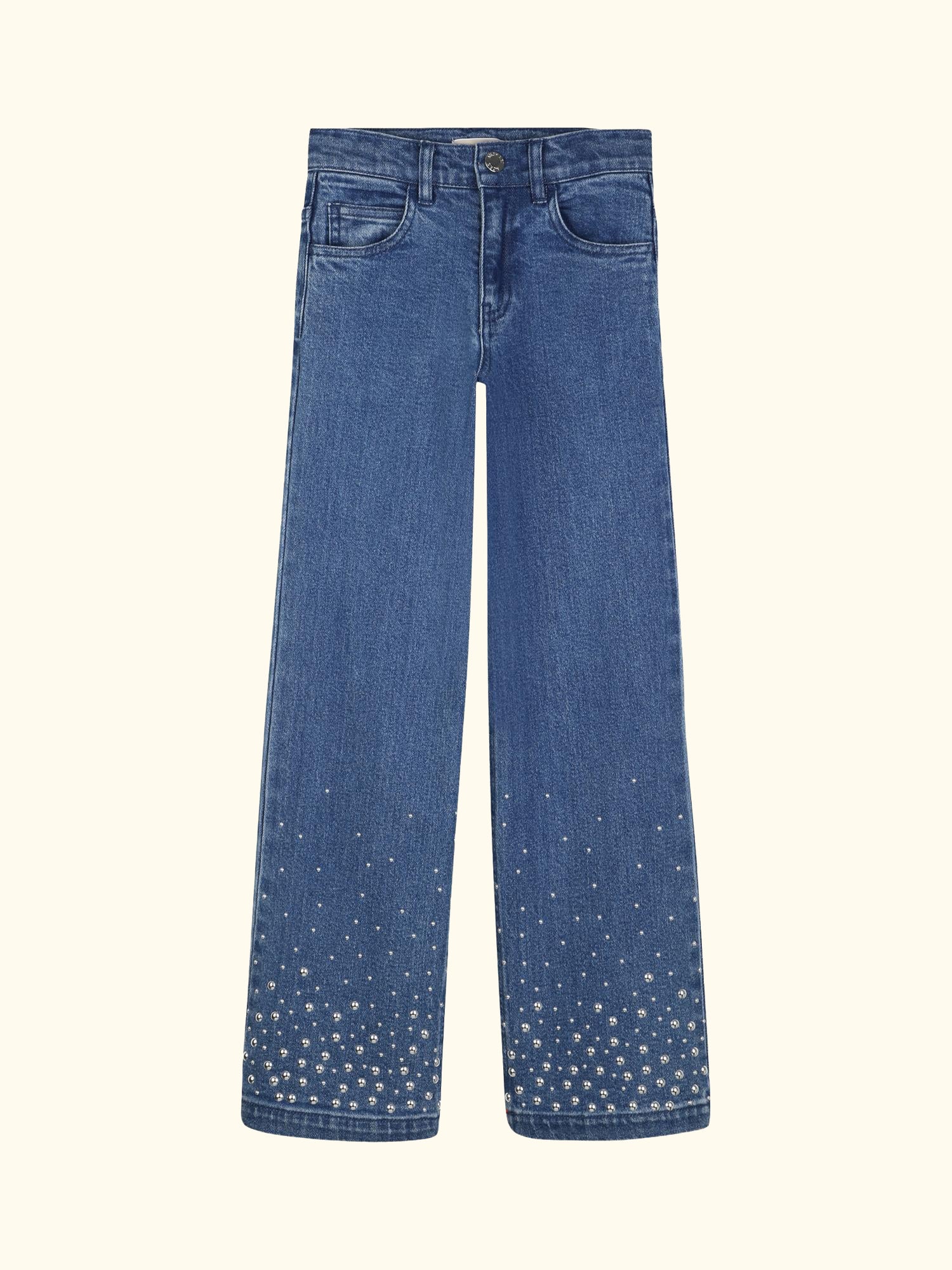 Kids' Studded Denim Jeans, Blue