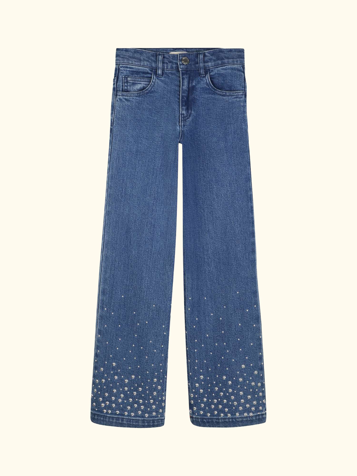 Kids' Studded Denim Jeans, Blue