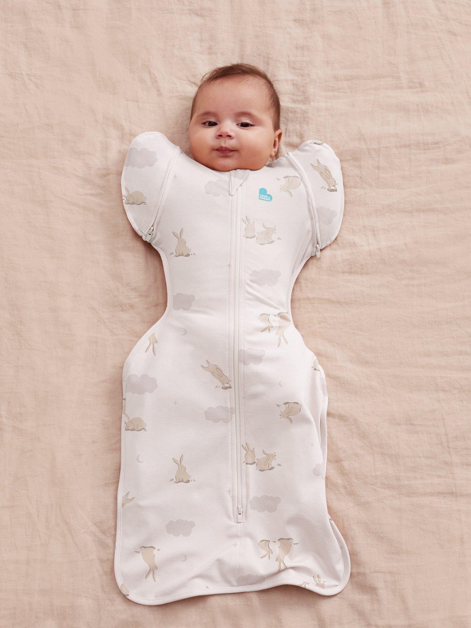 Swaddle Up Transition Bunnies Baby Sleeping Bag, 1 Tog, White
