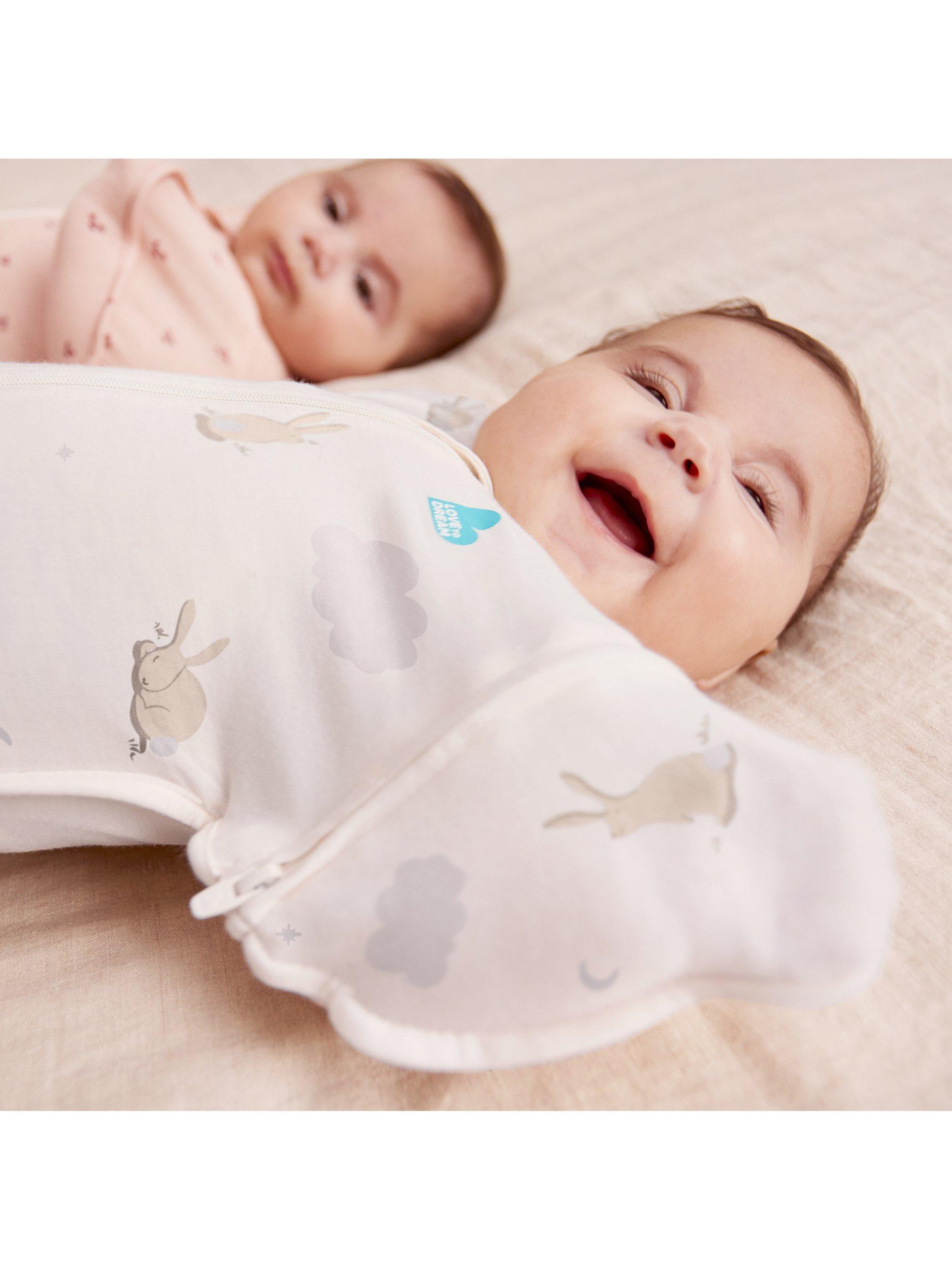 Swaddle Up Transition Bunnies Baby Sleeping Bag, 1 Tog, White