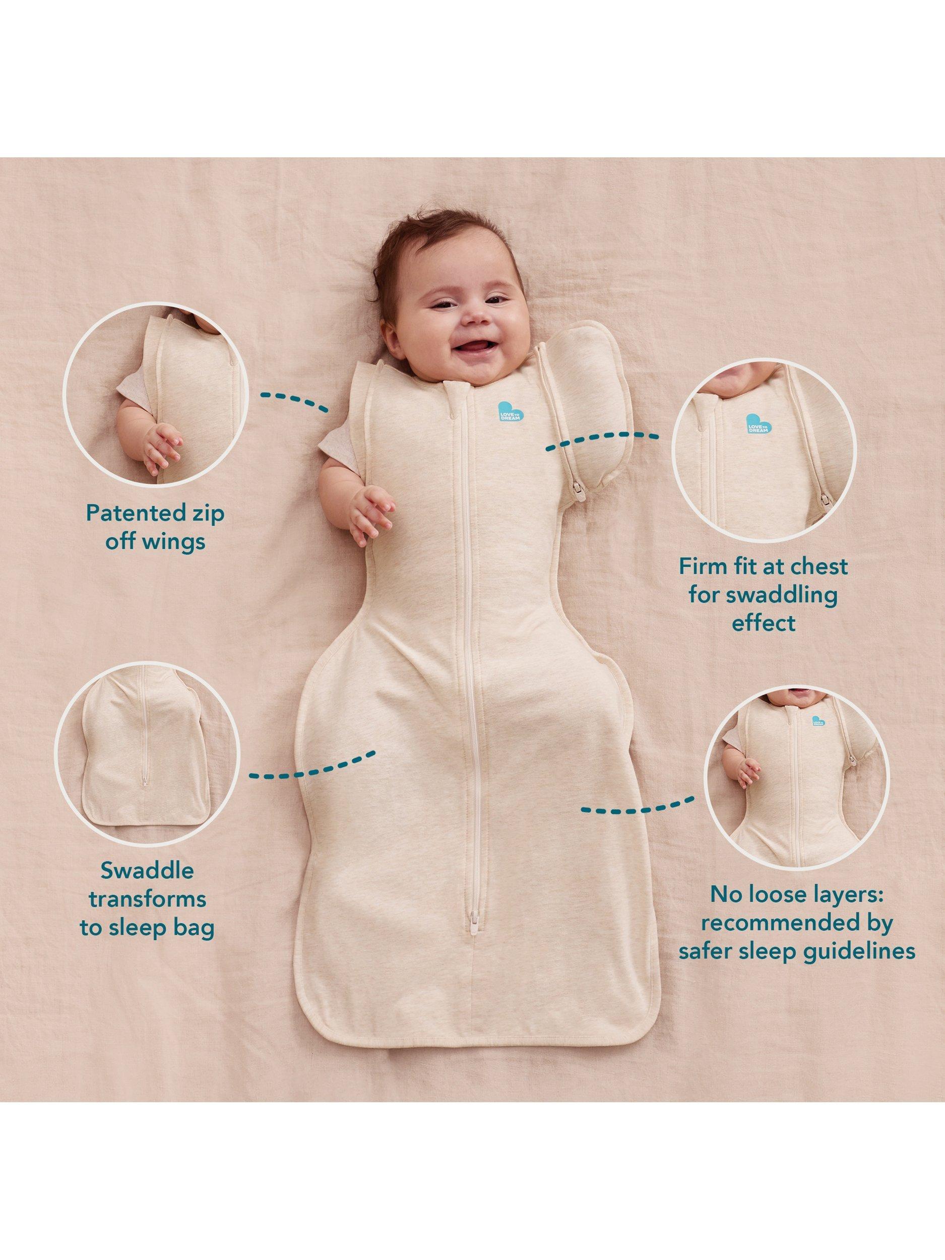 Swaddle Up Transition Bunnies Baby Sleeping Bag, 1 Tog, White
