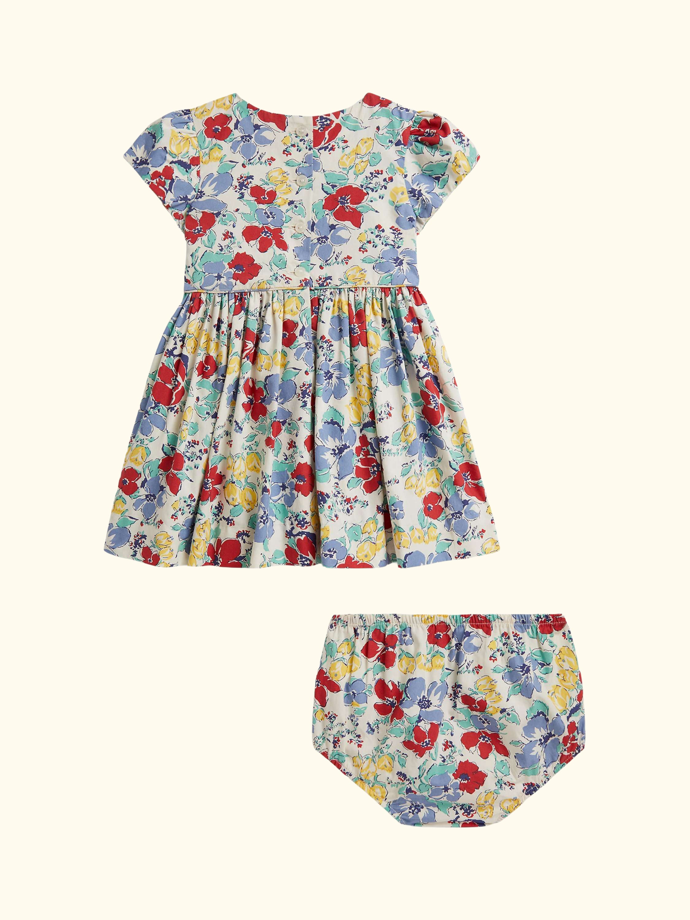 Baby Fit and Flare Floral Dress, Blue Multi