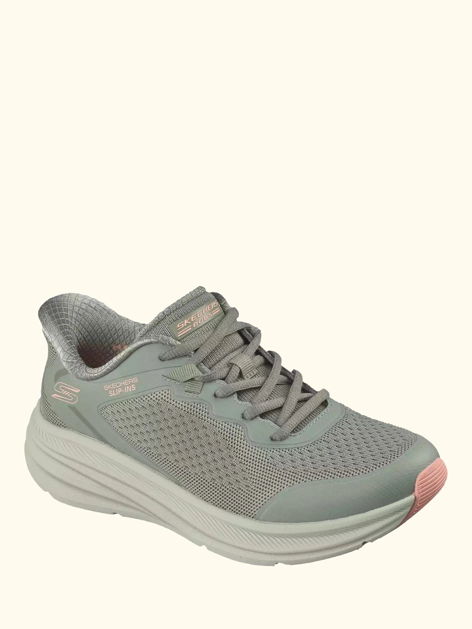 Skechers Hands Free Slip-ins BOBS Skillz Trainers, Olive