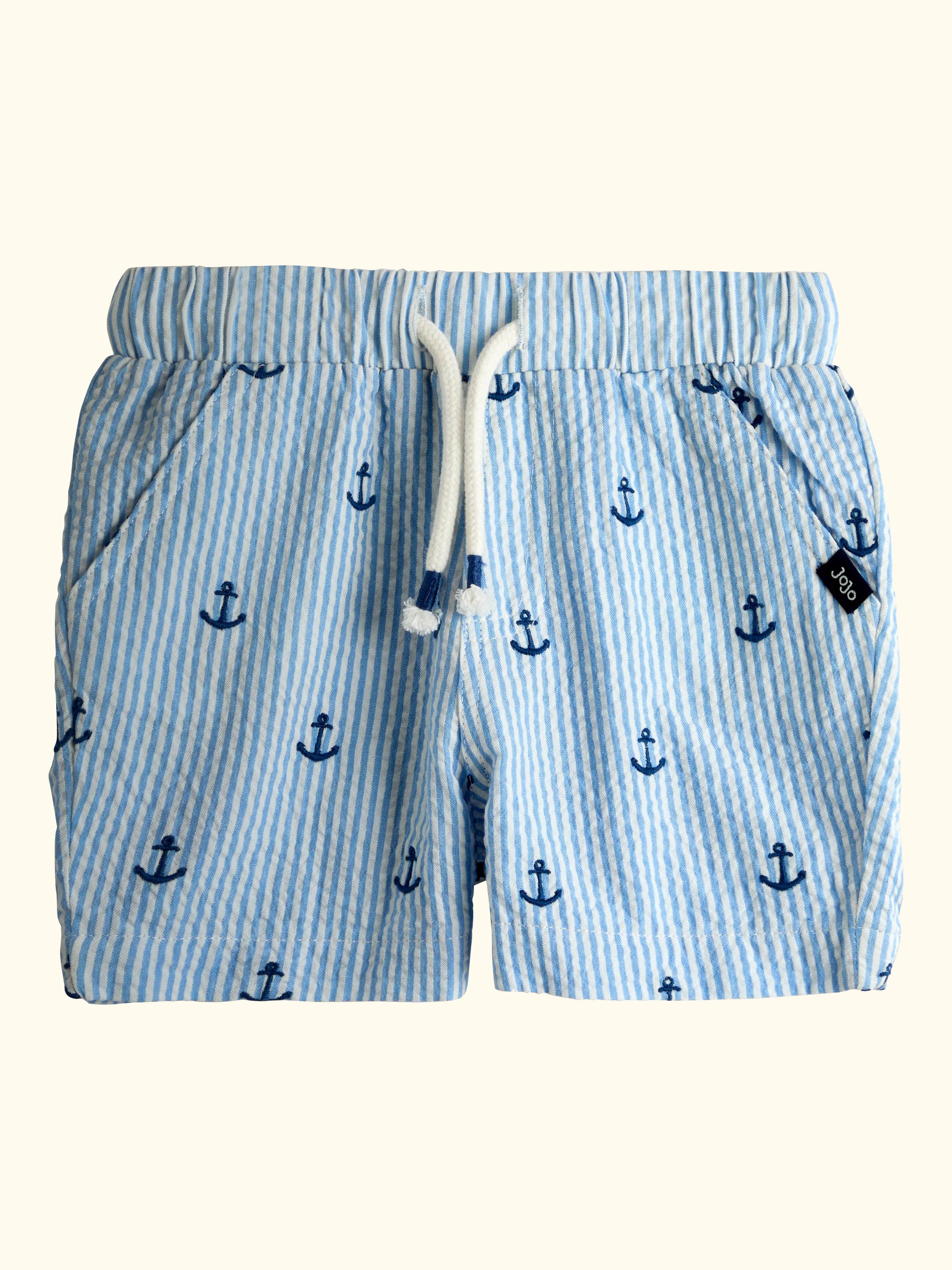Kids' Seersucker Shorts, Light Blue