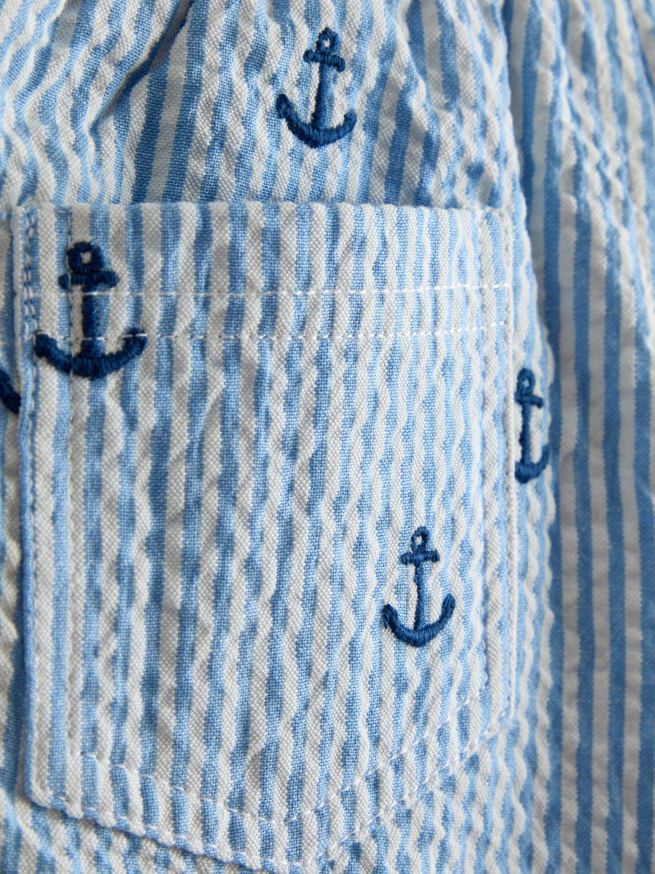 Kids' Seersucker Shorts, Light Blue