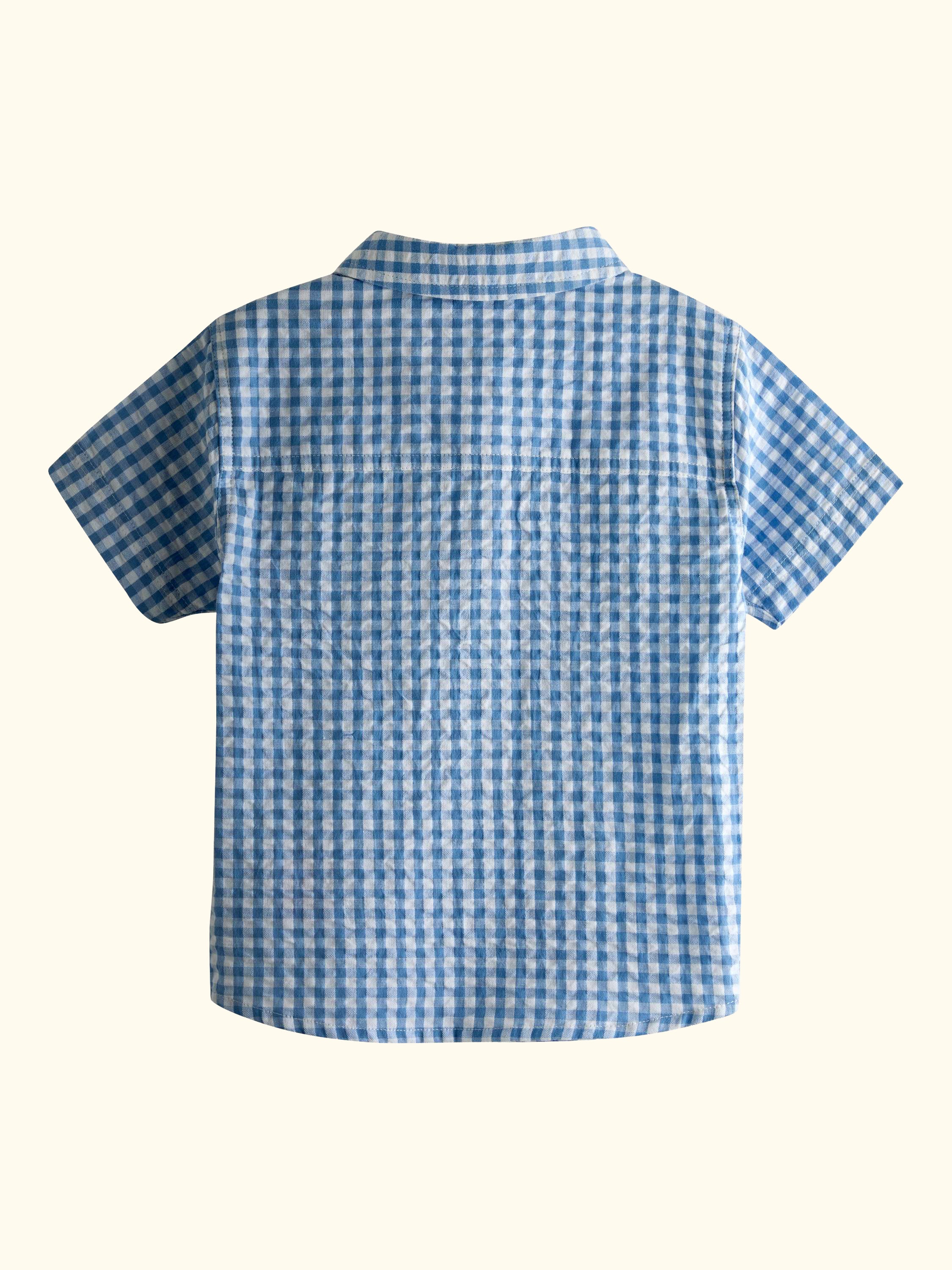 Kids' Gingham Short Sleeve Shirt, Light Blue